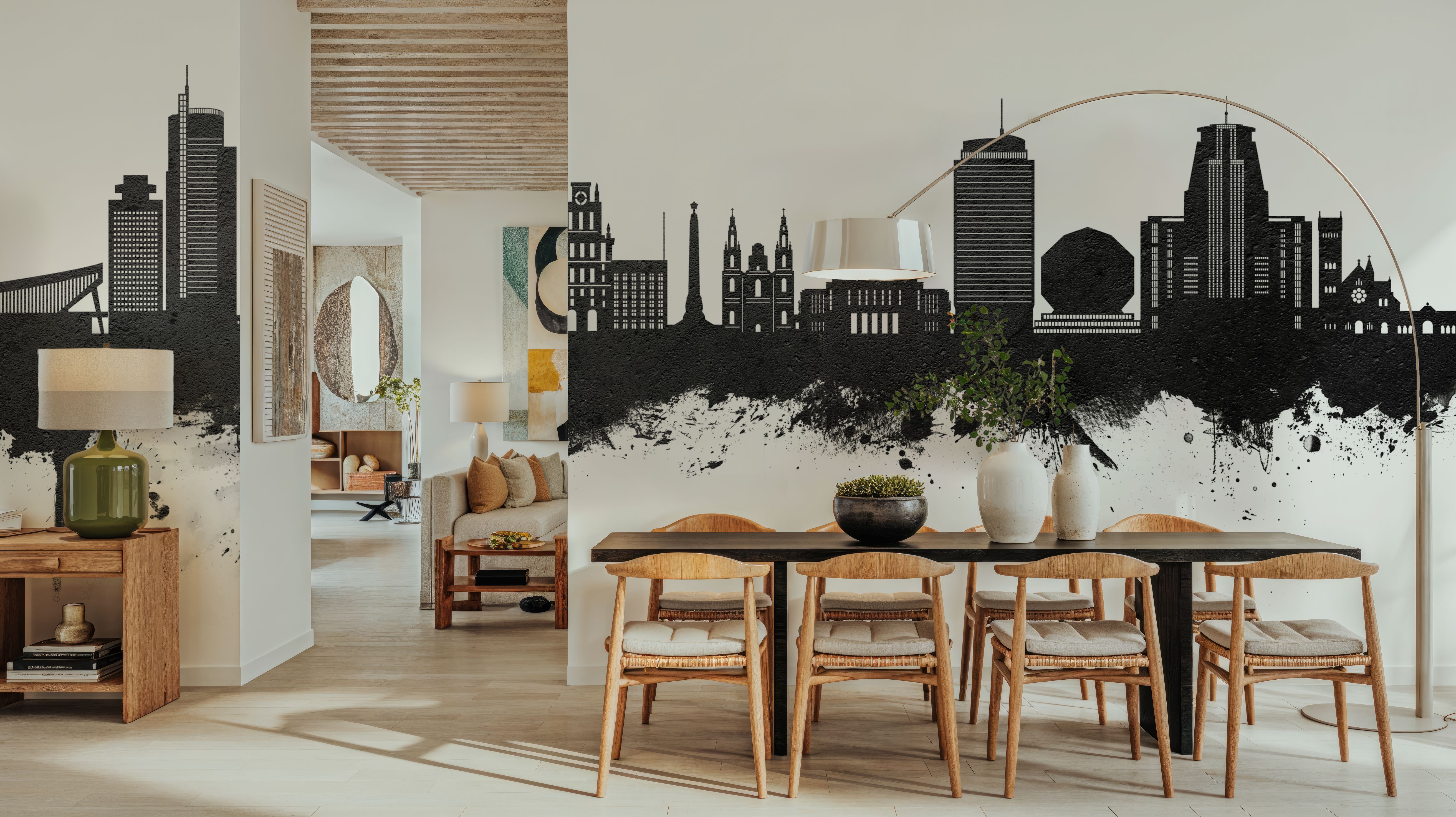 Minsk Belarus Skyline Black & White, Wallpaper