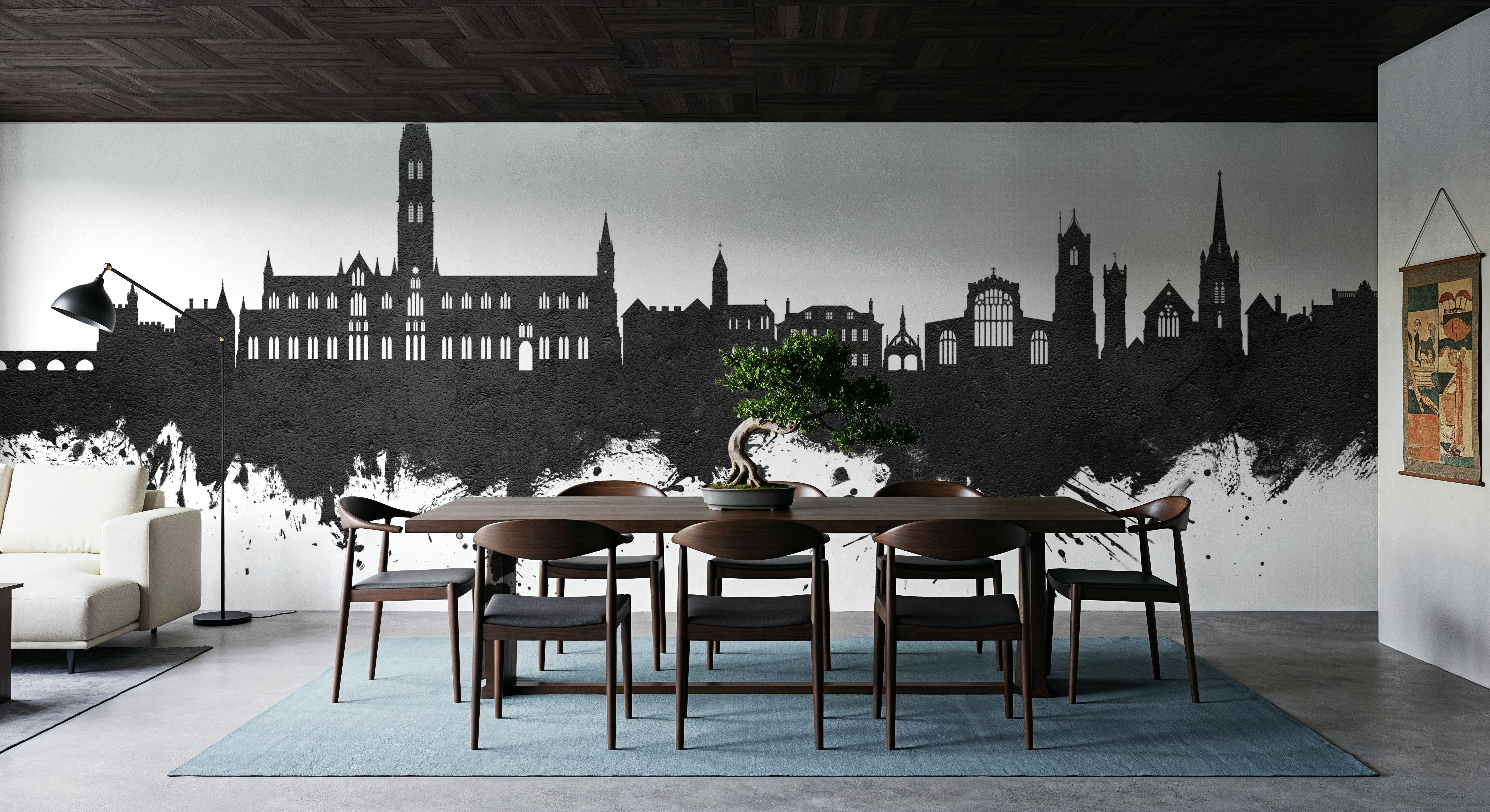 Salisbury England Skyline Black & White, Wallpaper