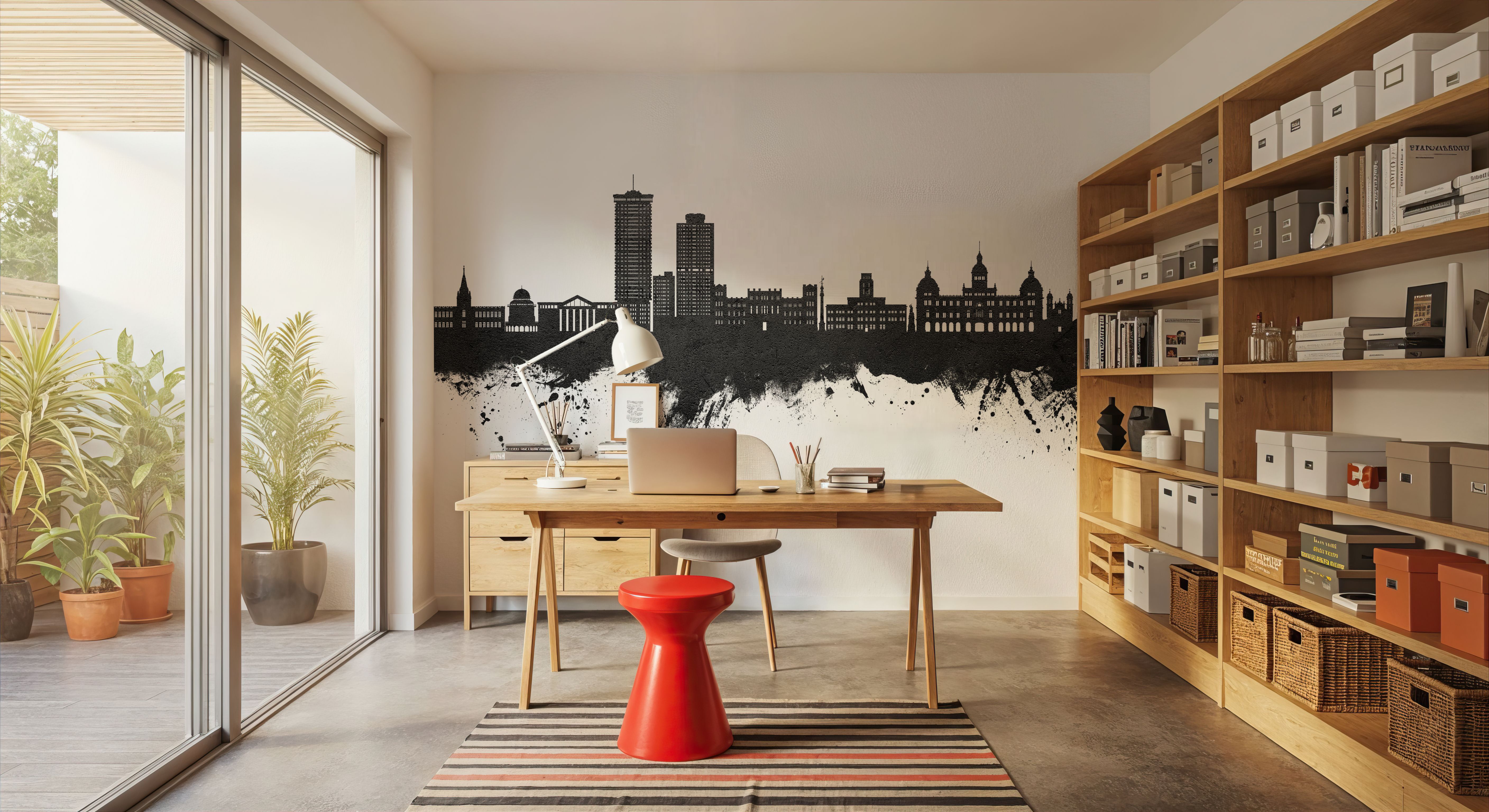 A Coruña Spain Skyline Black & White, Wallpaper