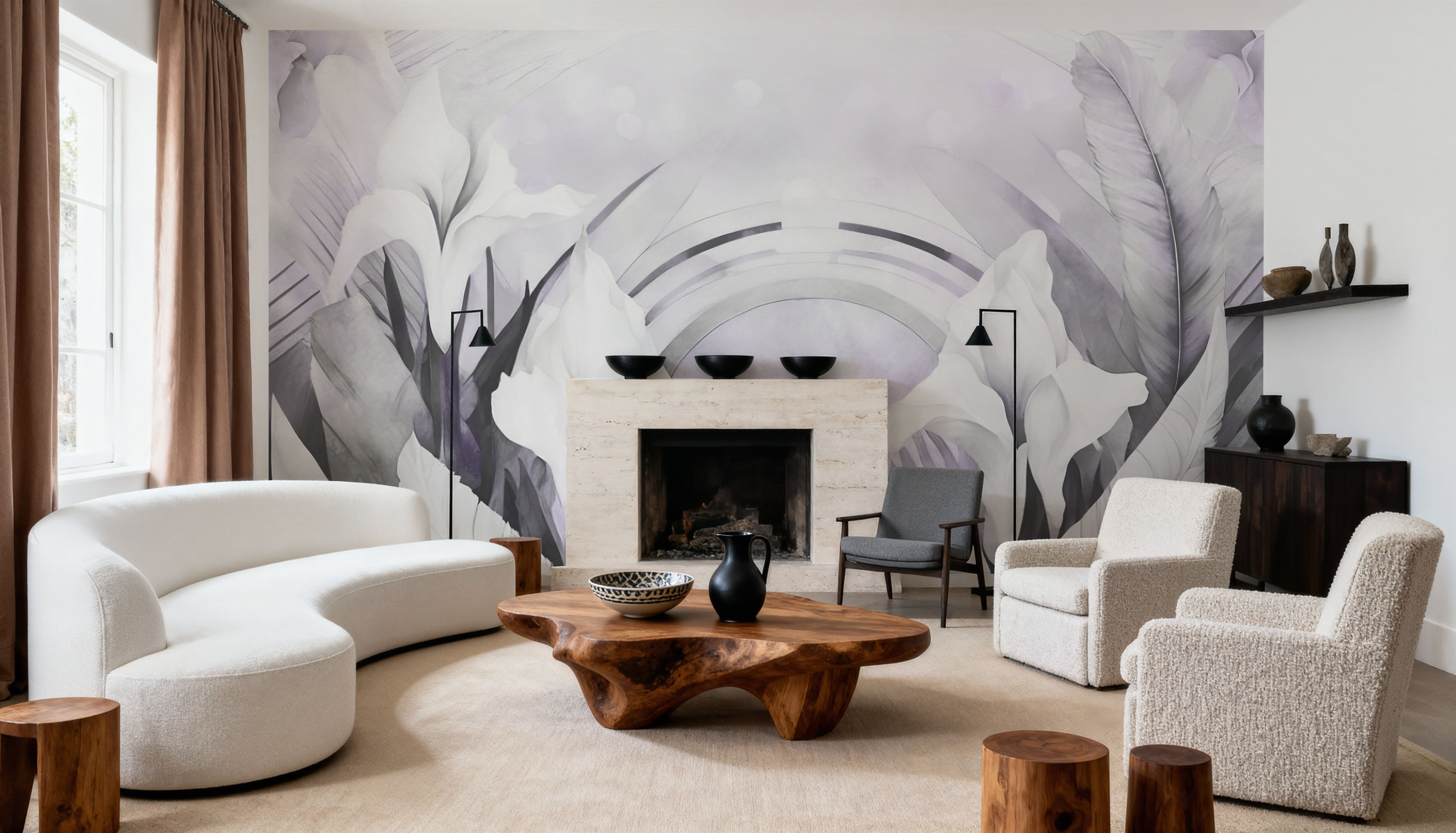 Irises and Feathers Purple