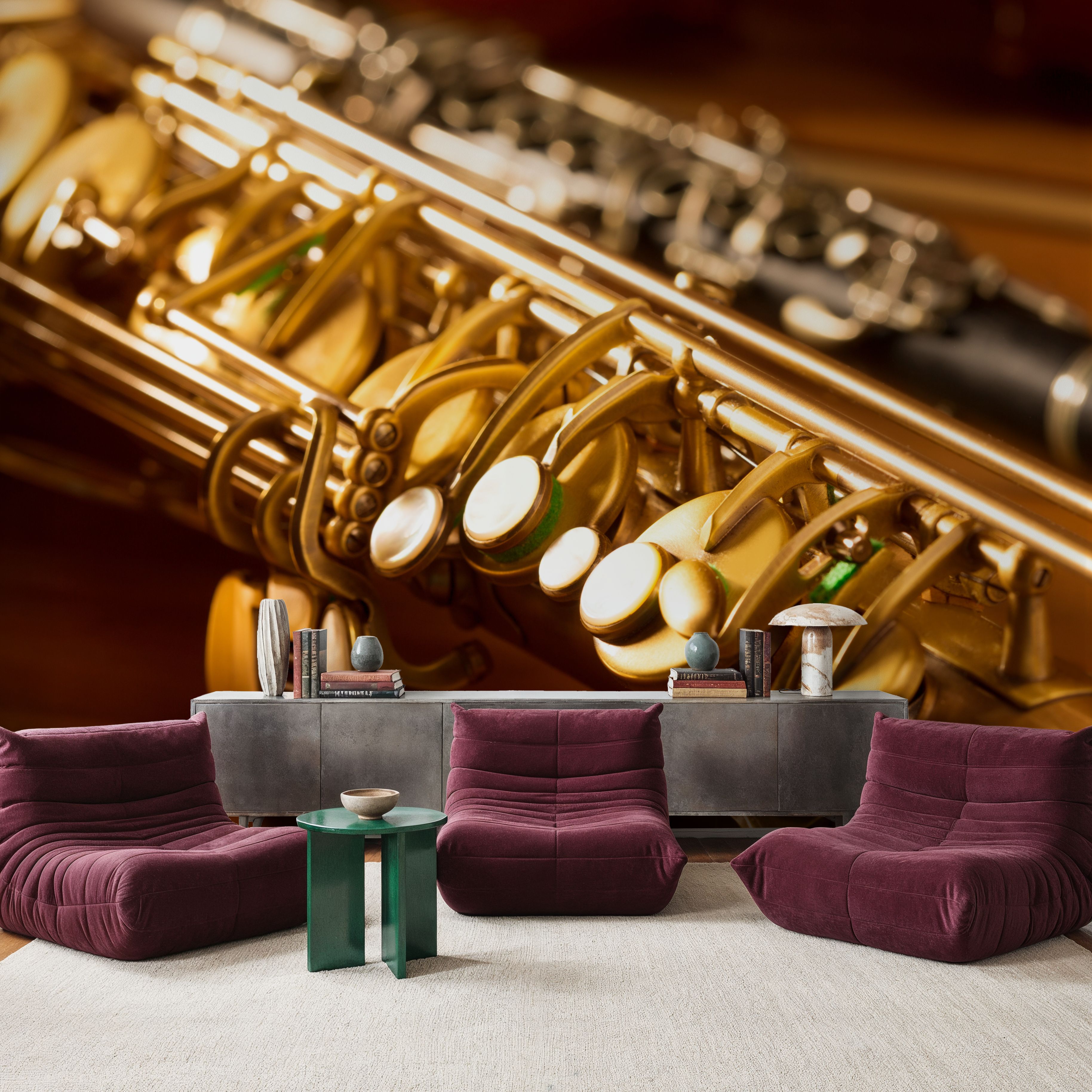 Wall Mural - Sax and Clarinet - Music mural wallpaper - Offices - Wallism US - Premium, Textured or Peel & Stick