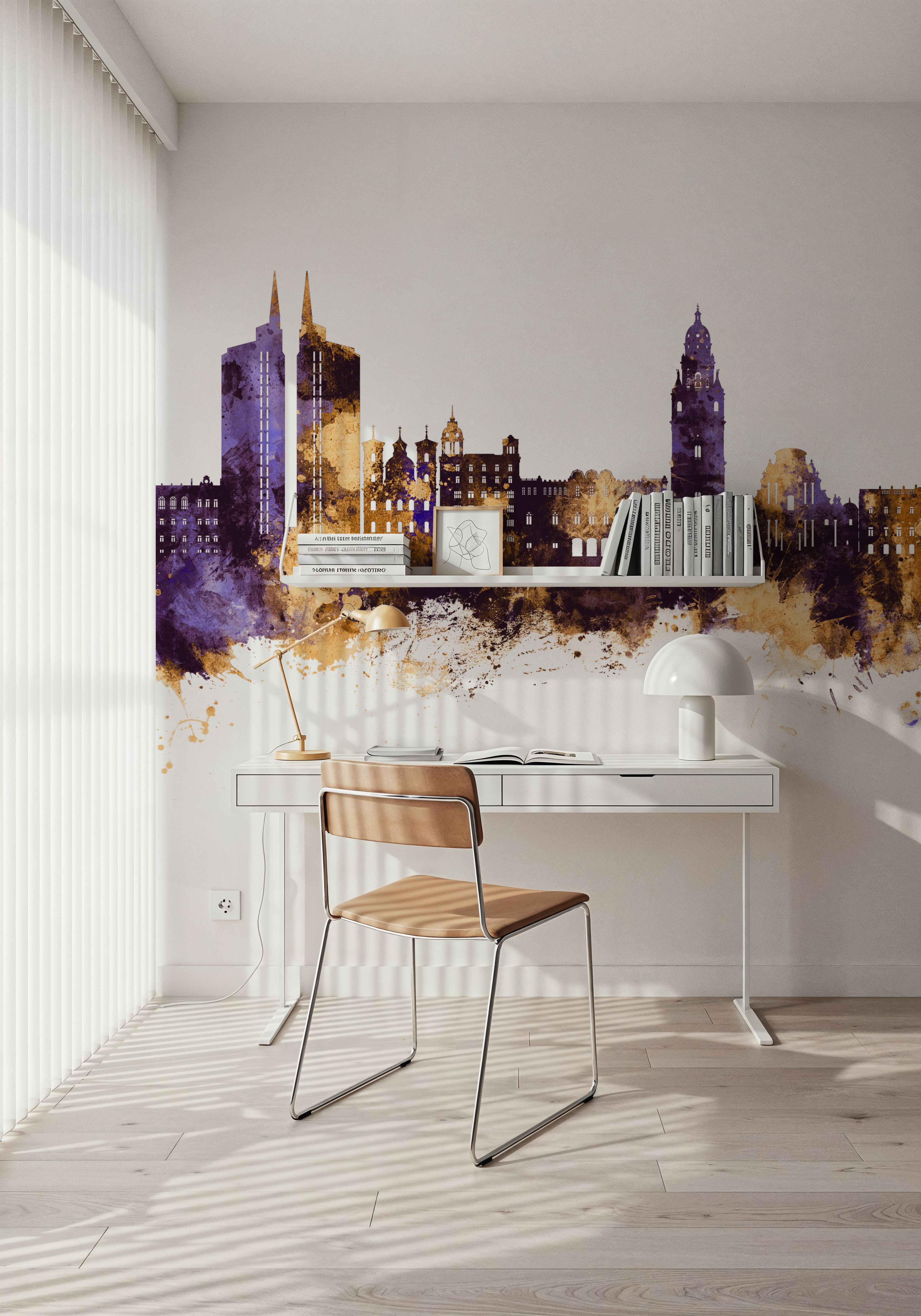 Murcia Spain Skyline Purple & Gold