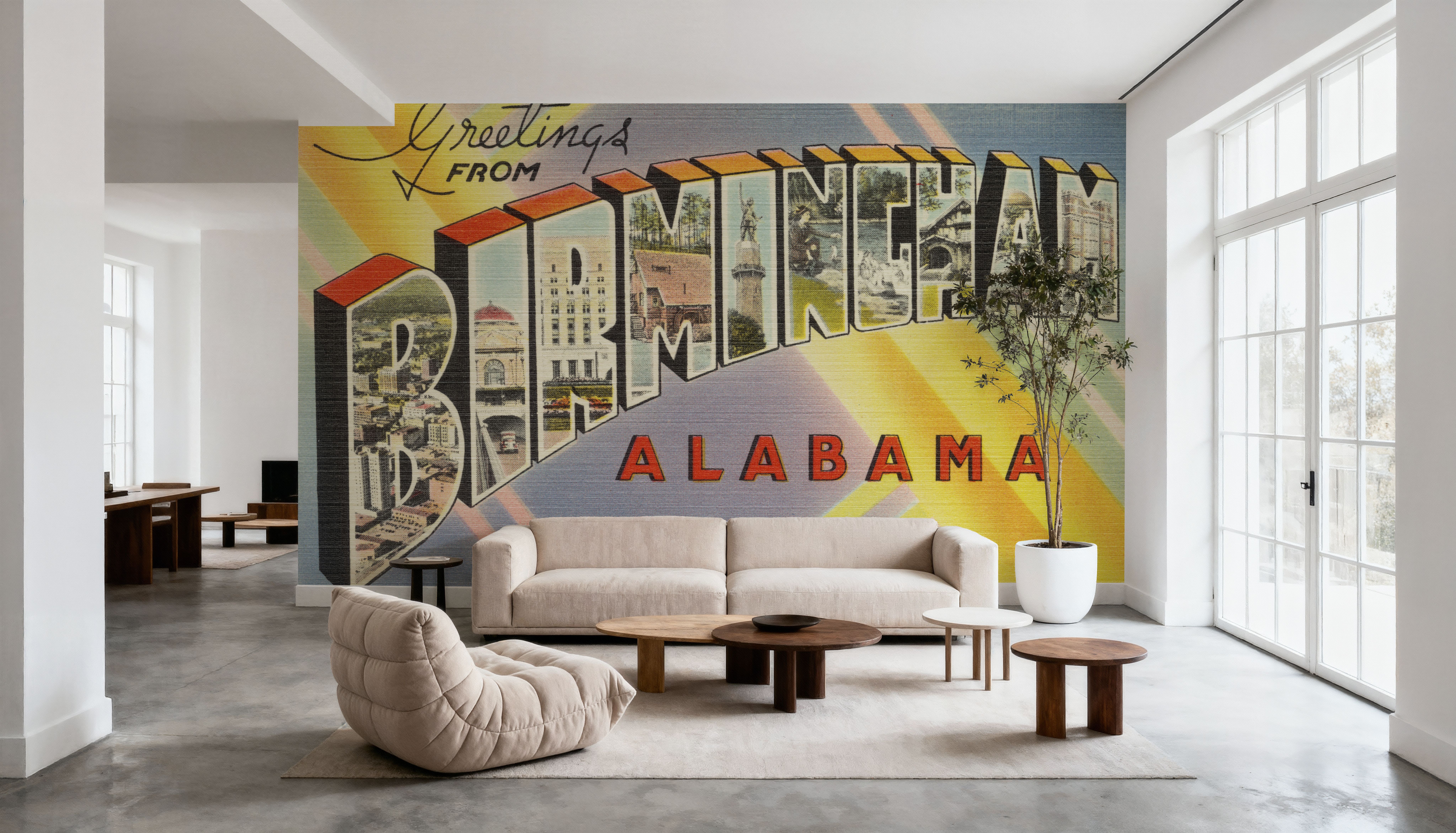 Greetings from Birmingham - Screenprint Postcard, Tapeten