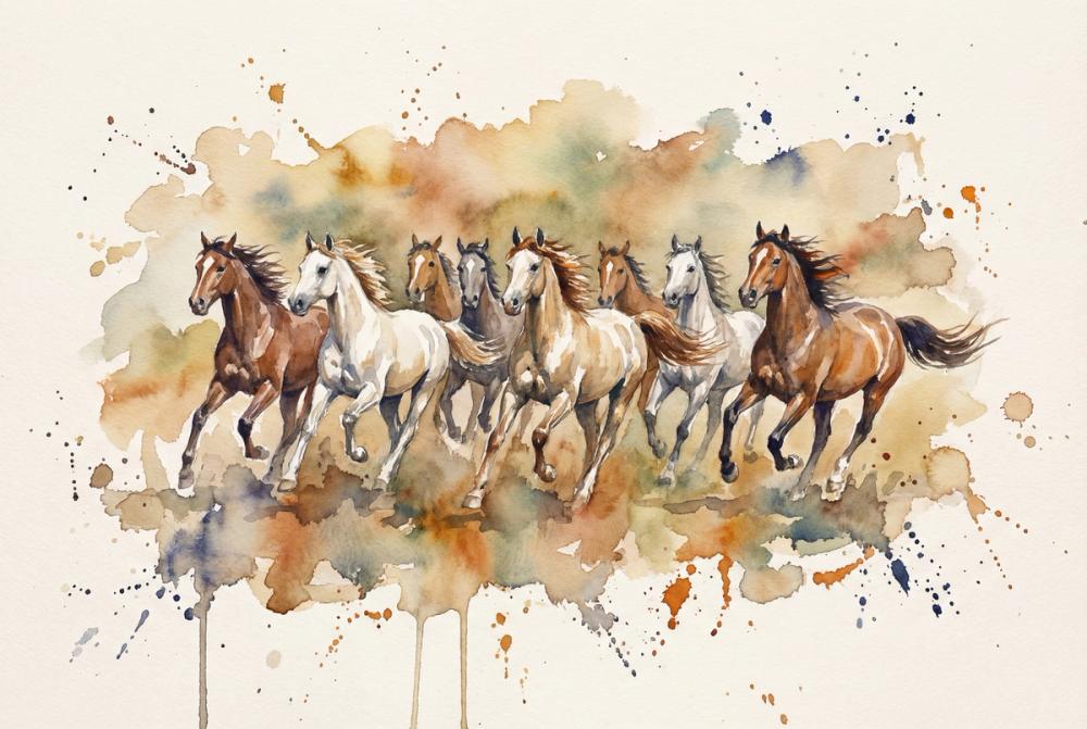 Wild Horses II - Watercolor Spirit Animals Series