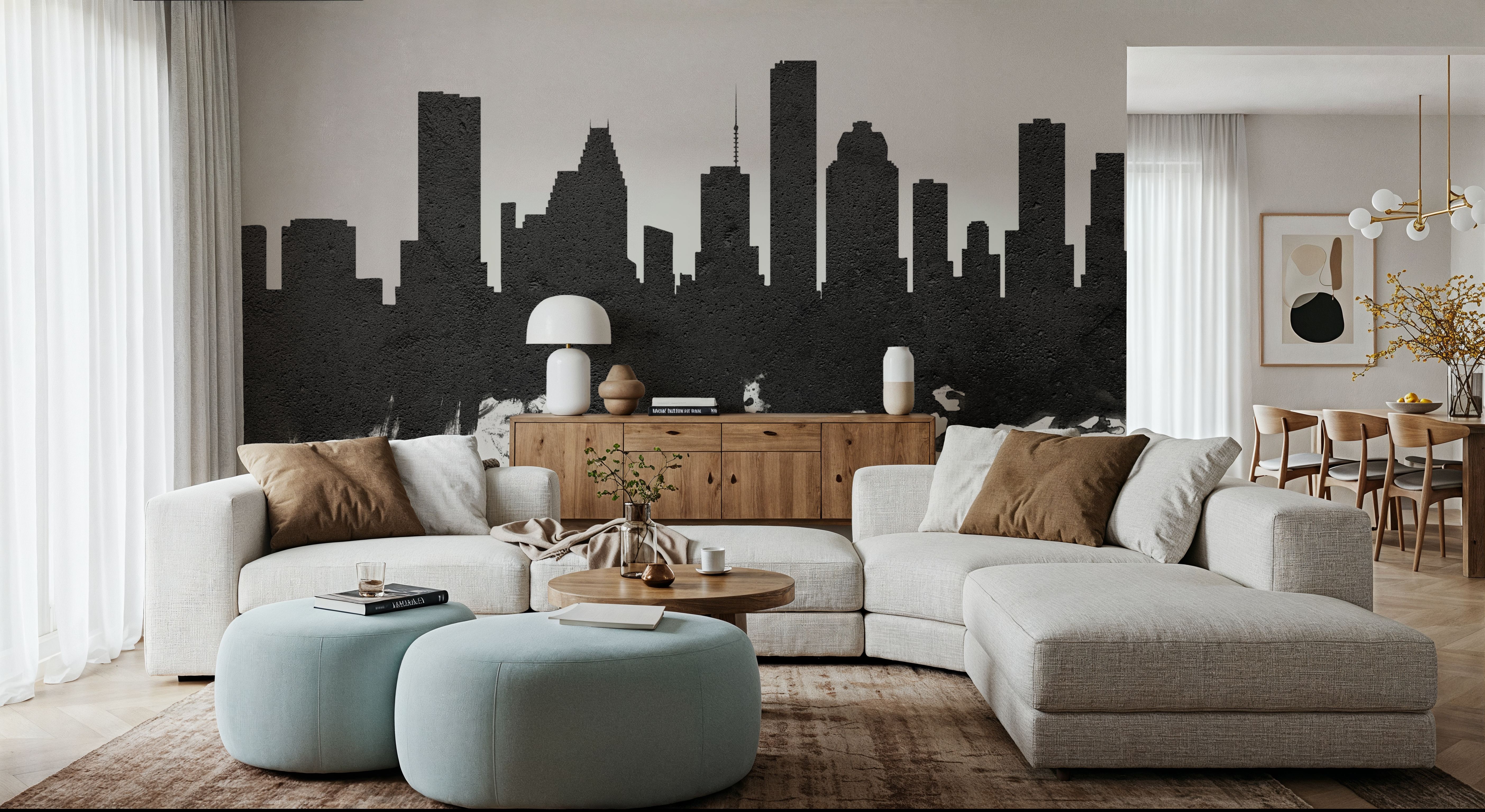 Houston Skyline Black & White