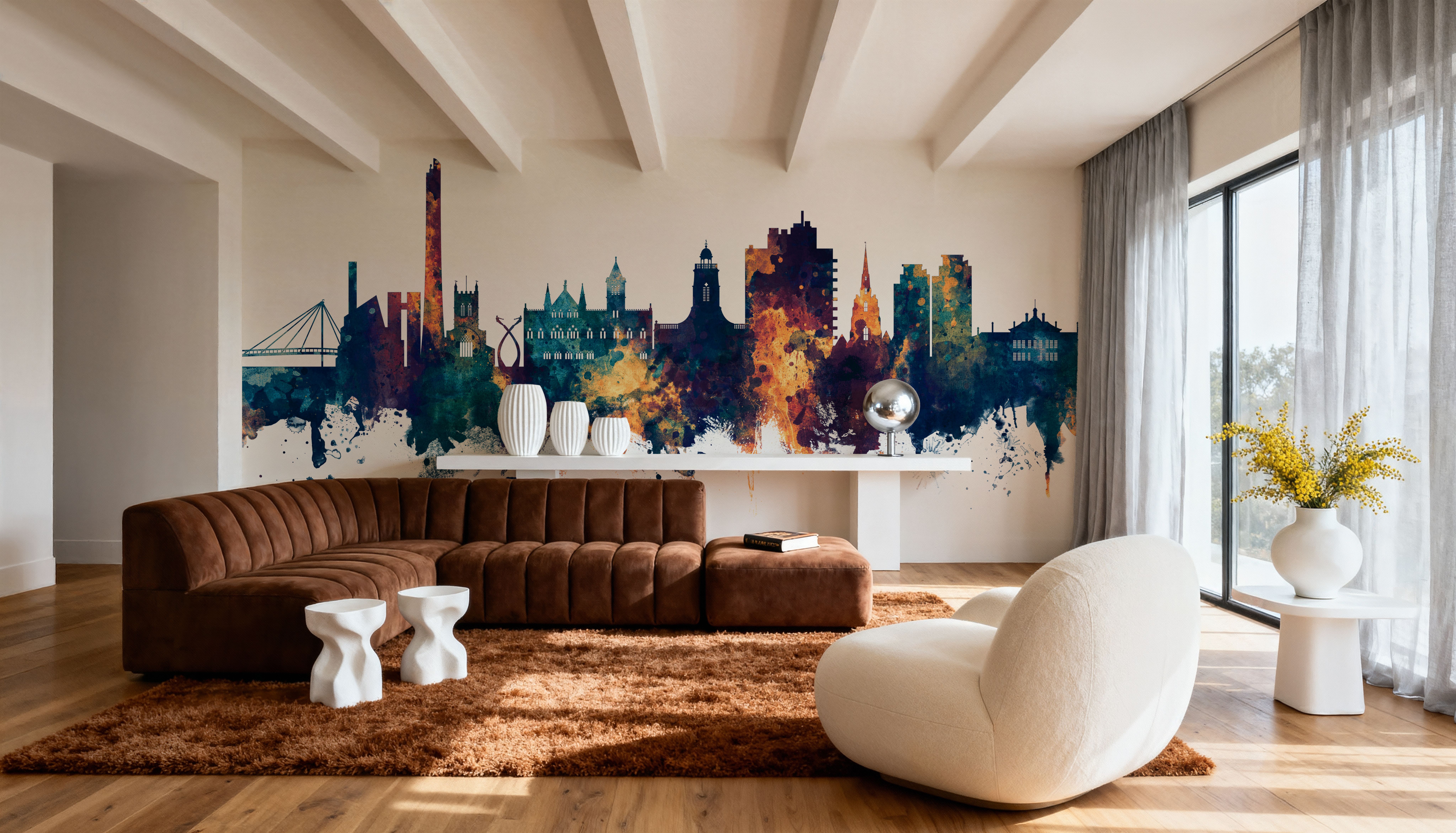 Northampton England Skyline Blue & Bronze