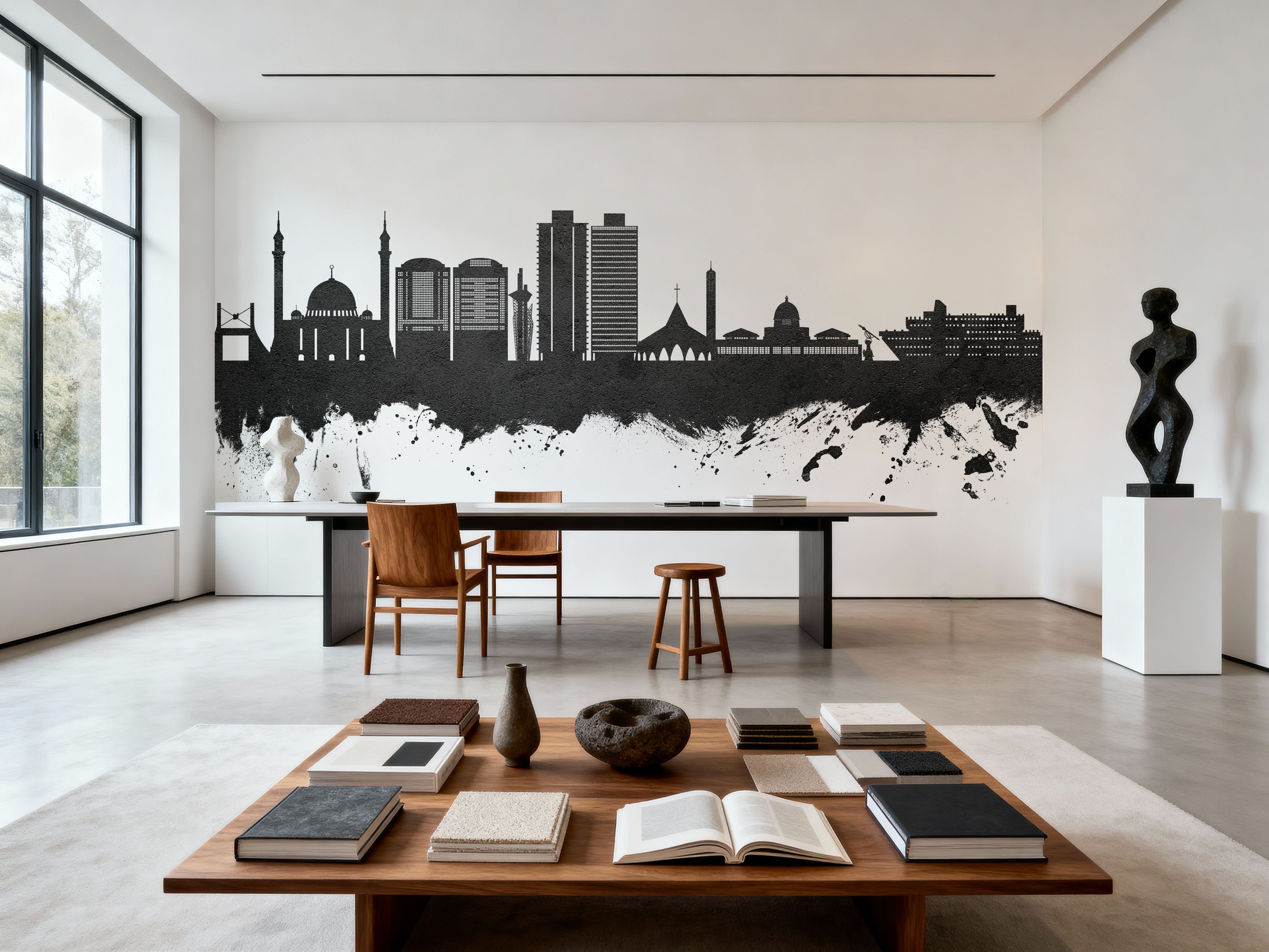 Abuja Nigeria Skyline Black & White