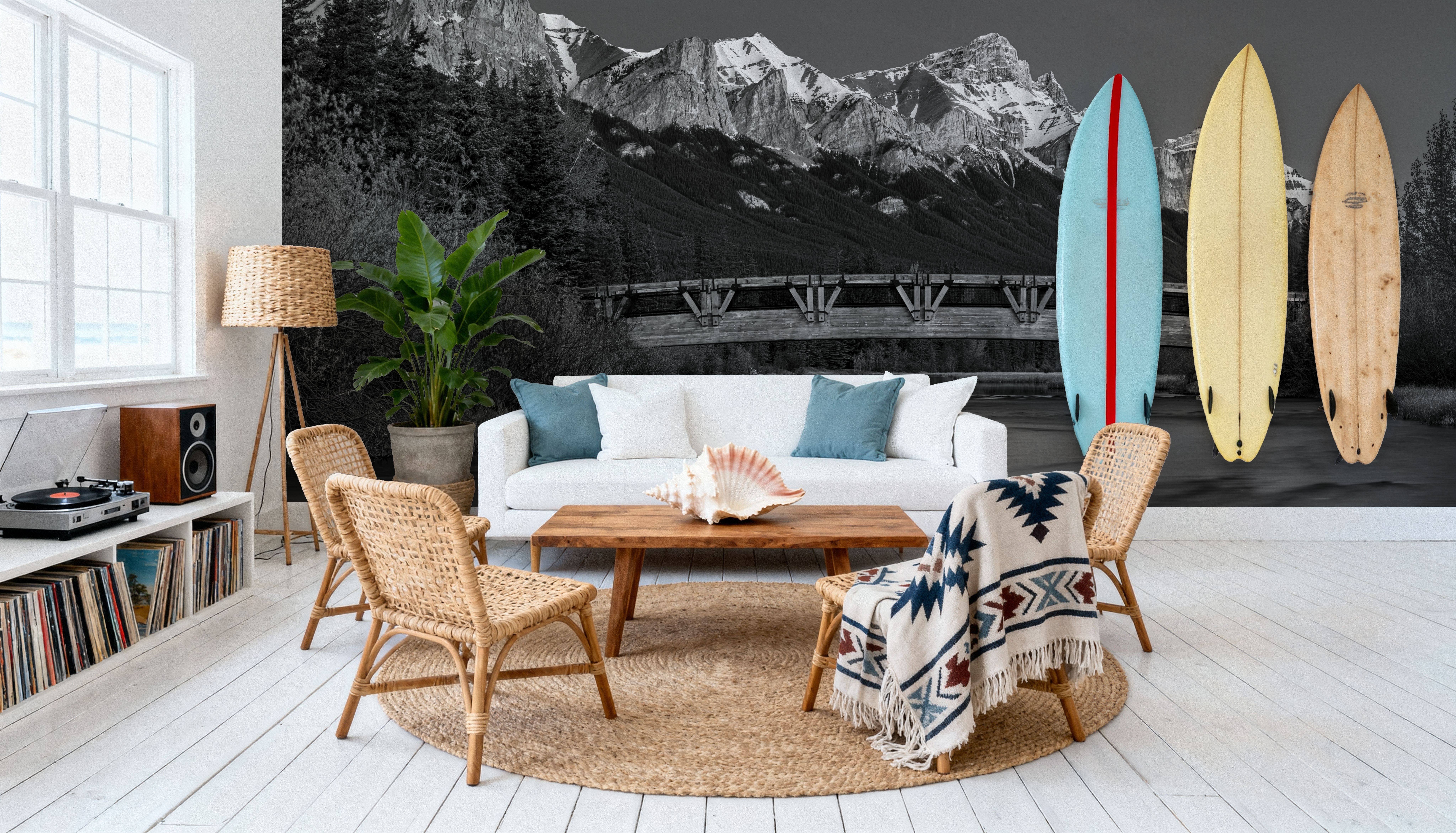 Mount Rundle BW, Wallpaper