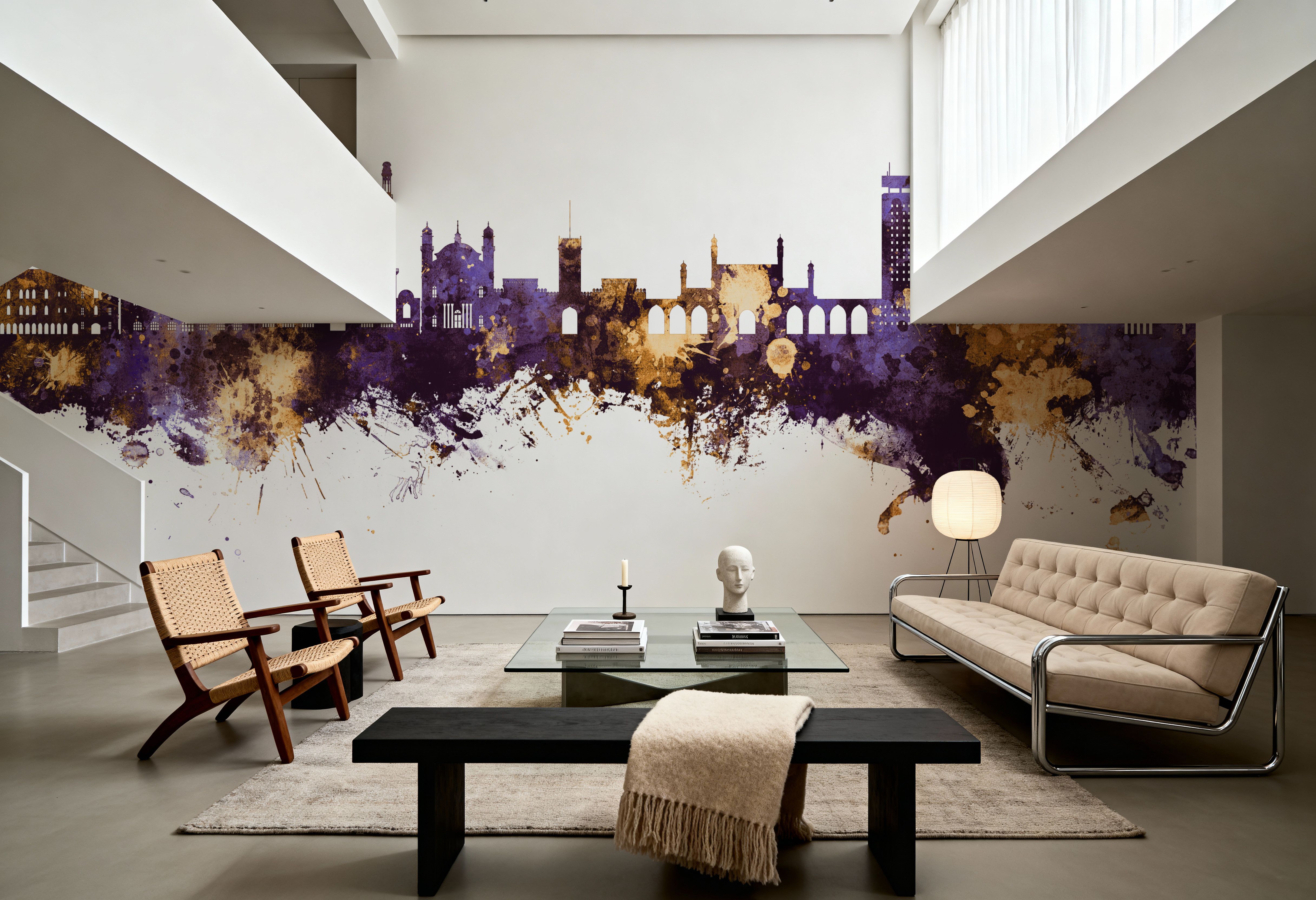 Kabul Afghanistan Skyline Purple & Gold