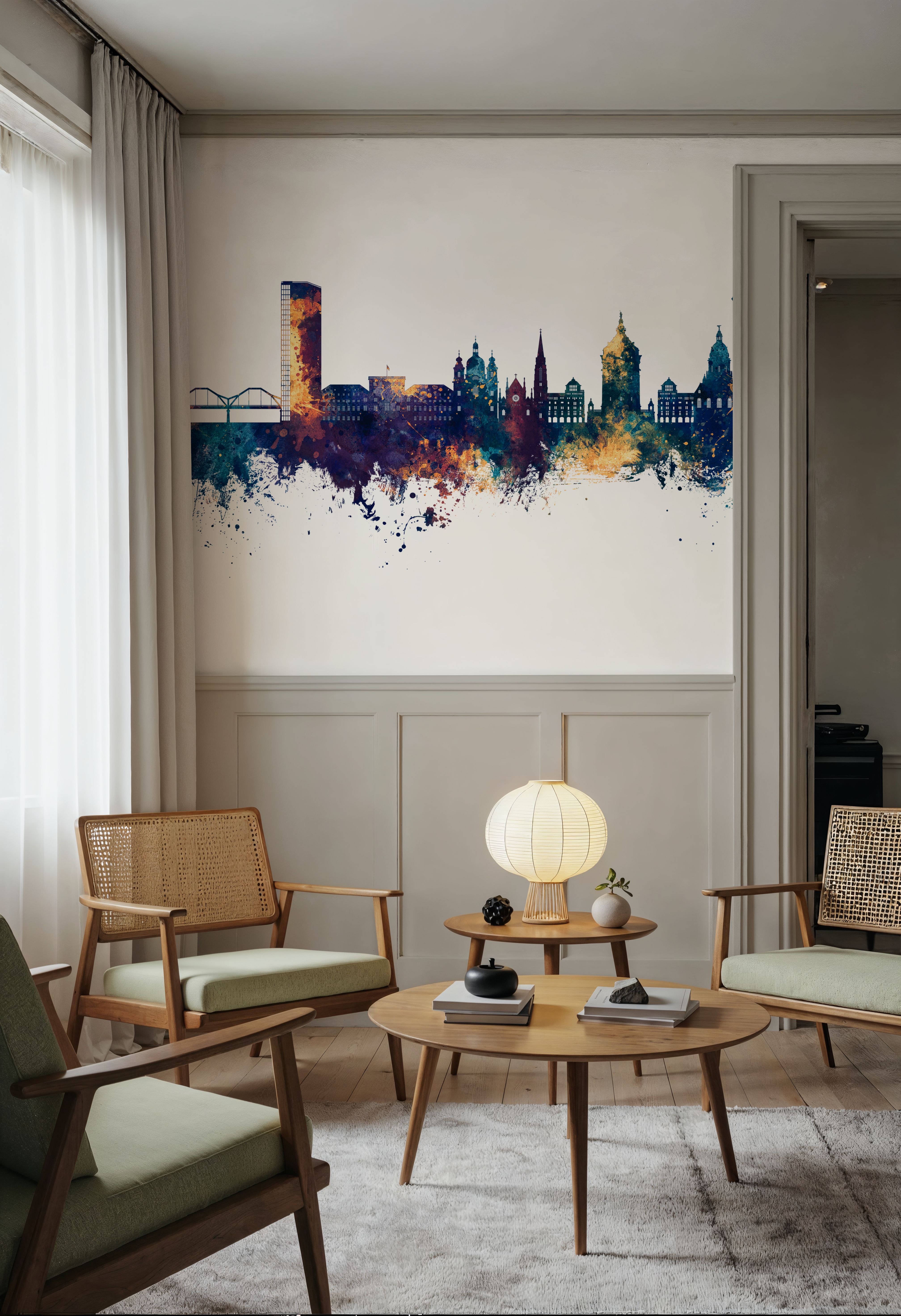 Mannheim Germany Skyline Blue & Bronze