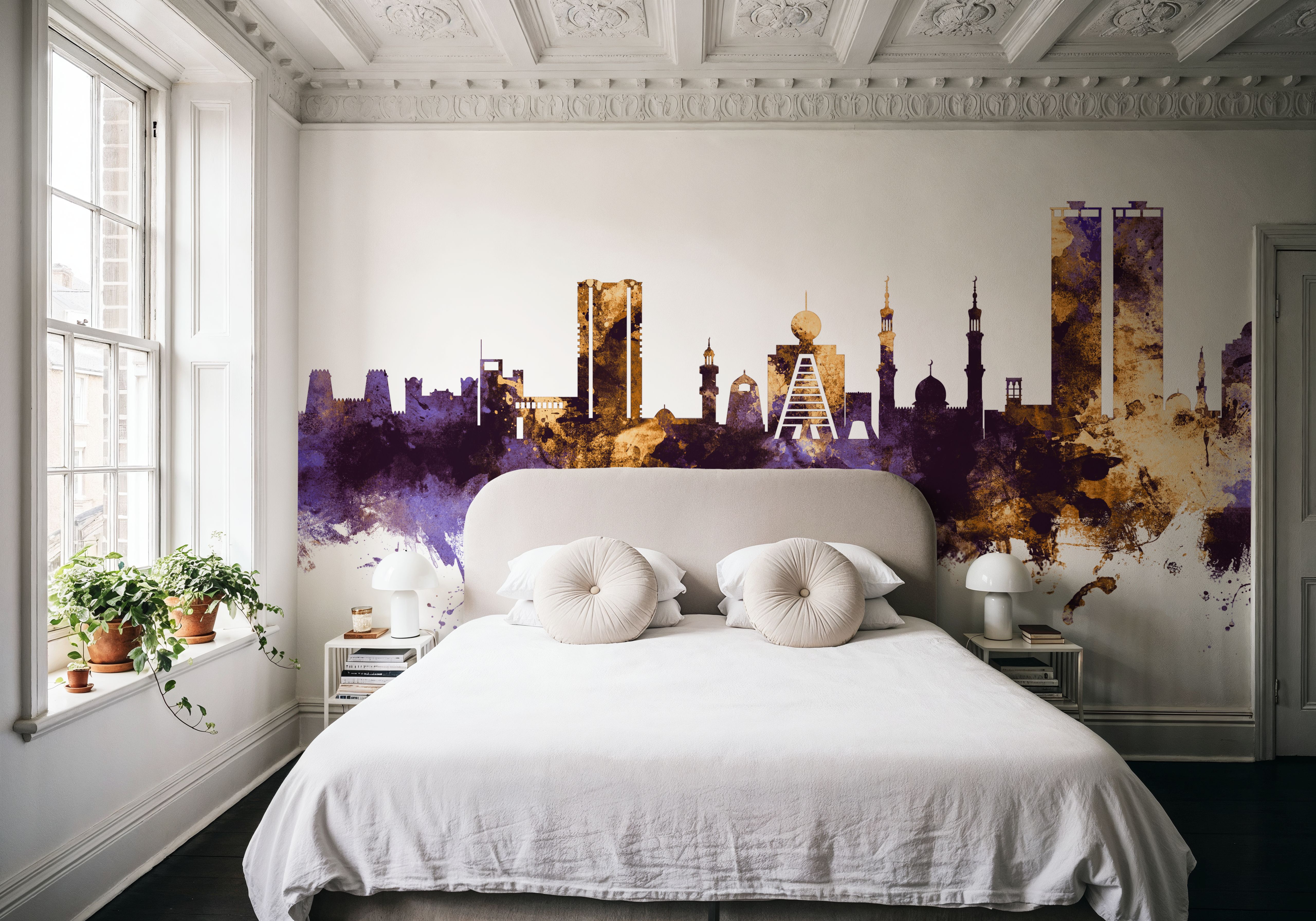 Ras Al Khaimah Skyline Purple & Gold, Carte da parati