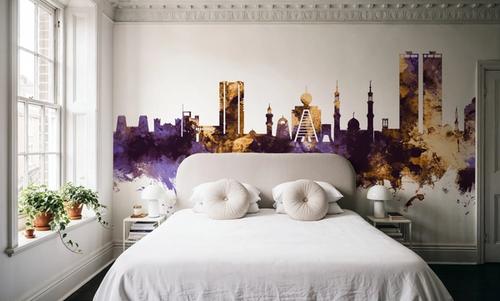 Ras Al Khaimah Skyline Purple & Gold