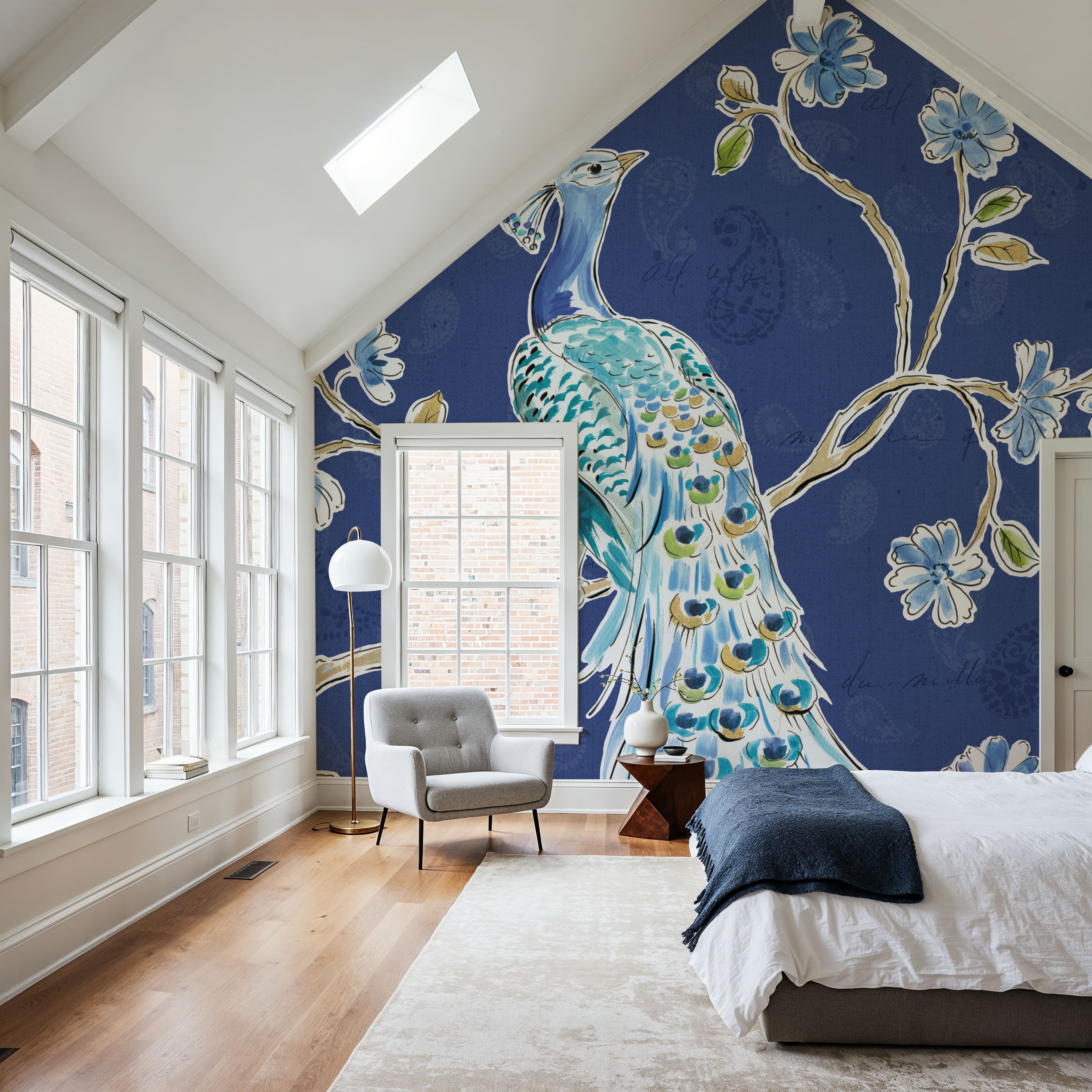 Peacock Allegory I Blue