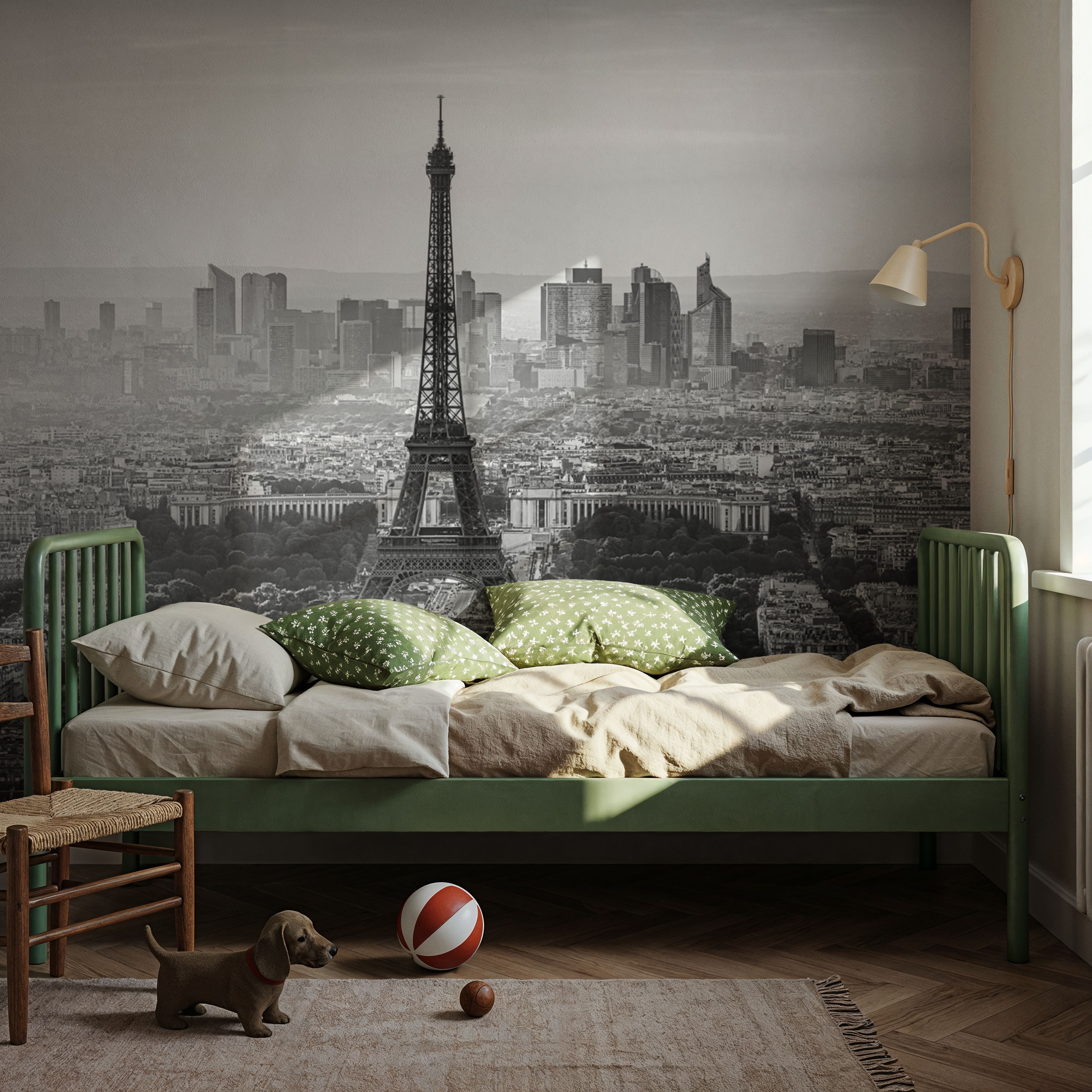 La Defense and Eiffel Tower BW