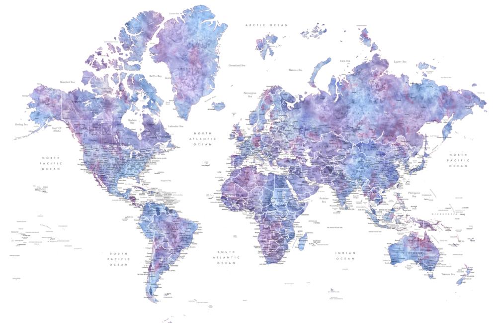World Map Cities - Raul