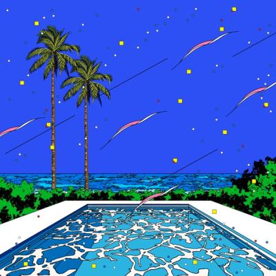 80's Retro Swimming Pool wallpaper mural 100% PVC-free and non-toxic
