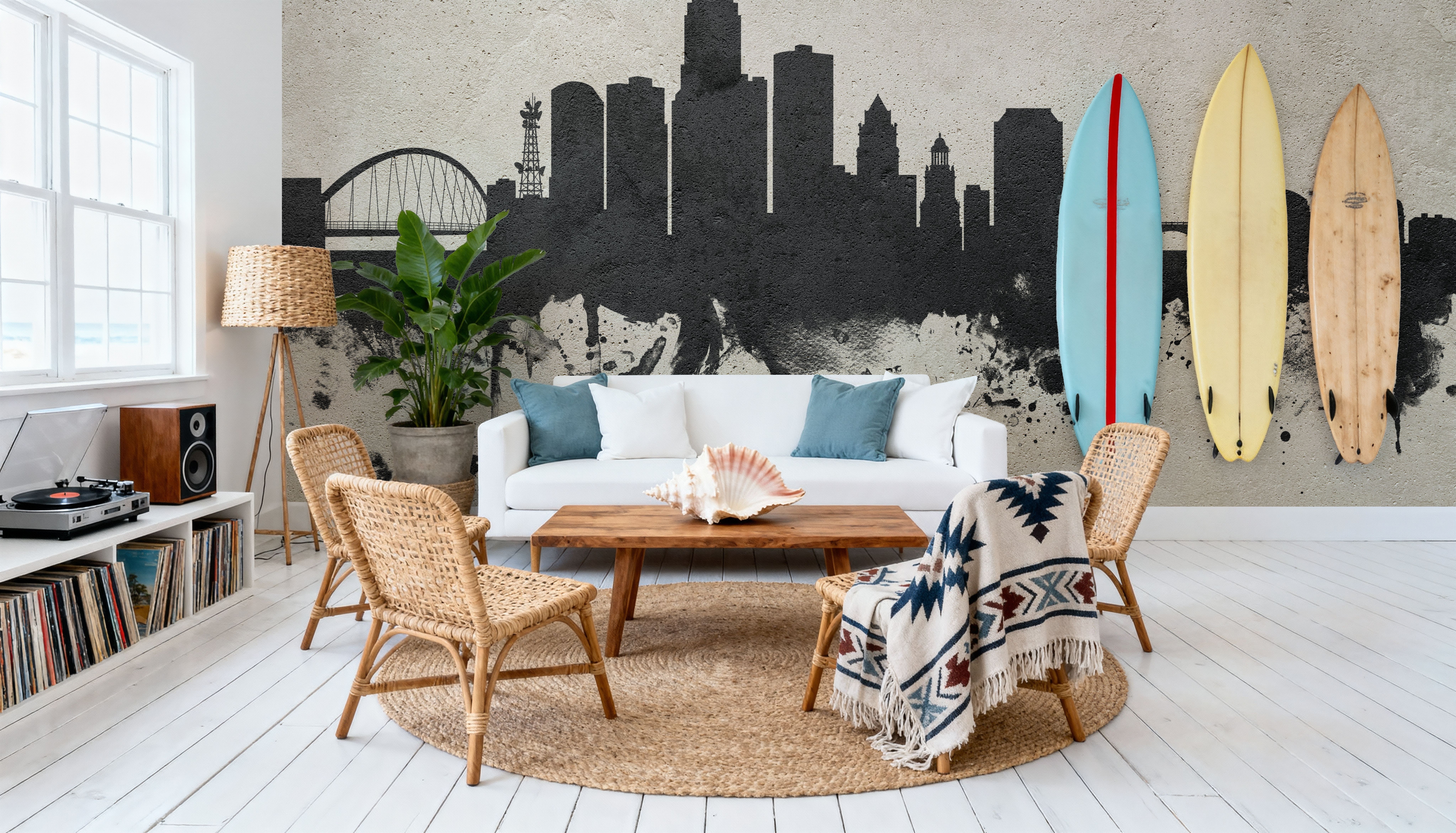 Des Moines Iowa Skyline Concrete