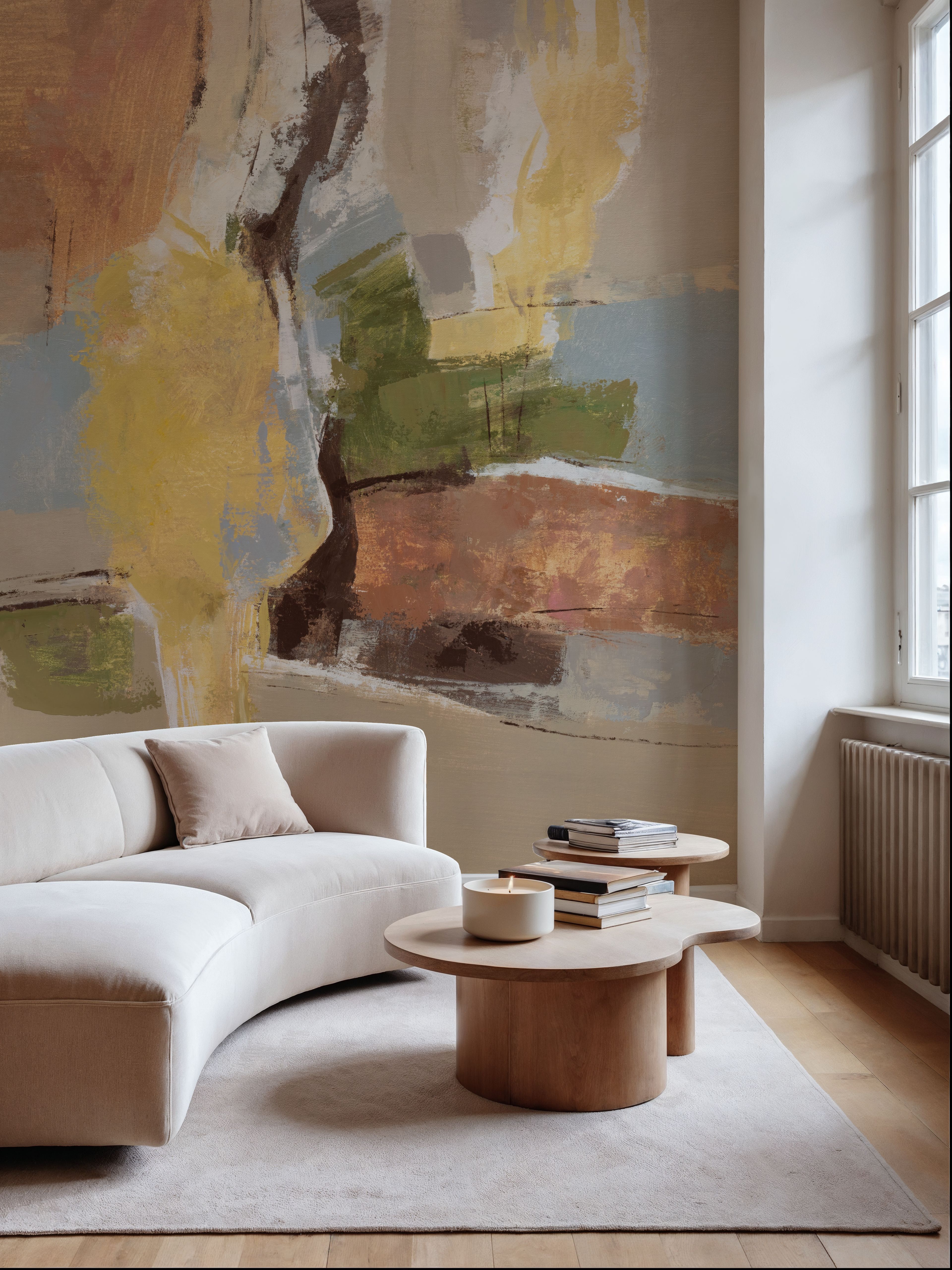 Wall Mural - Crossing the River - Abstract mural wallpaper - Living room - Wallism US - Premium, Textured or Peel & Stick