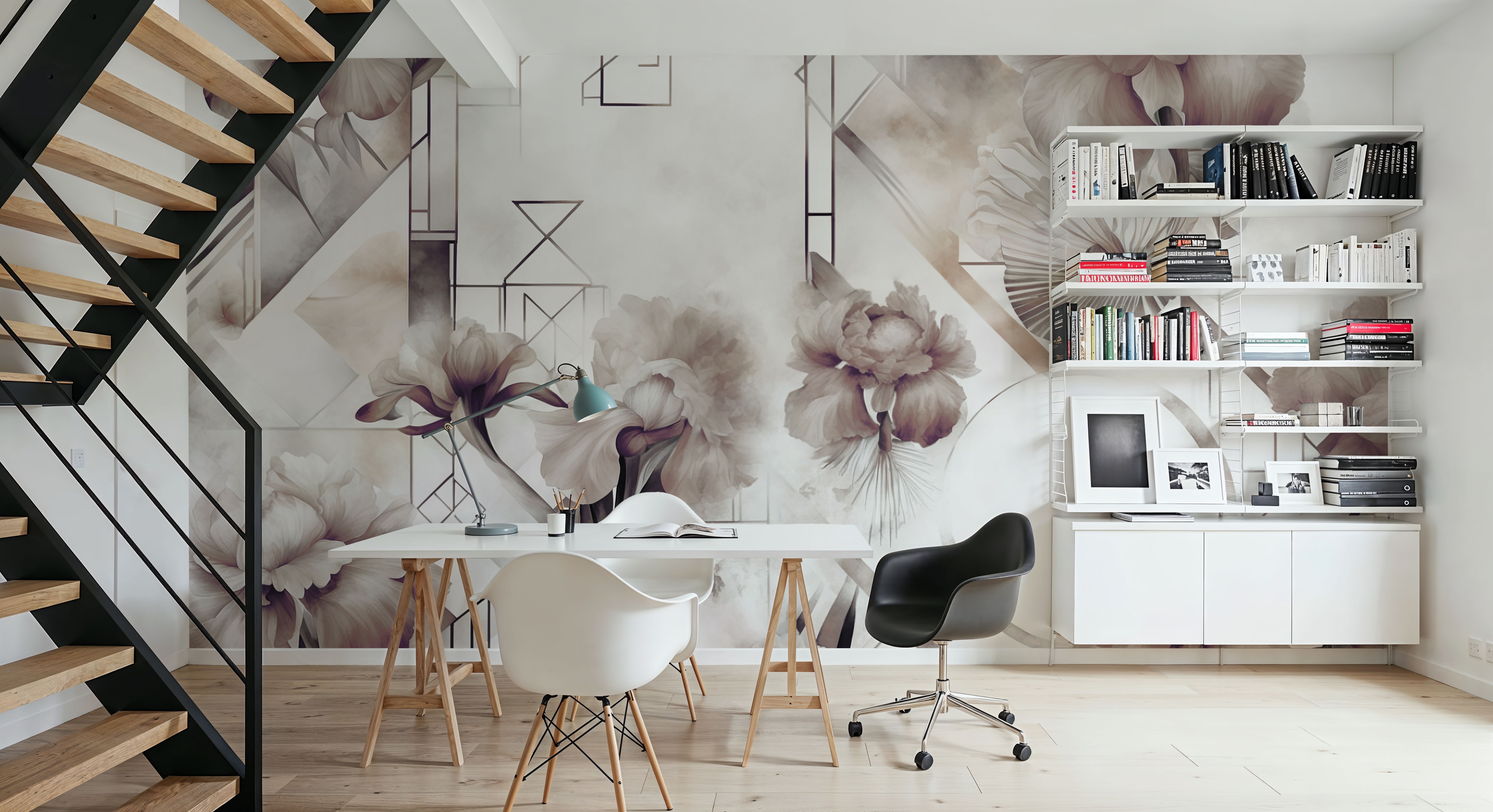 Watercolor Geometry Brown