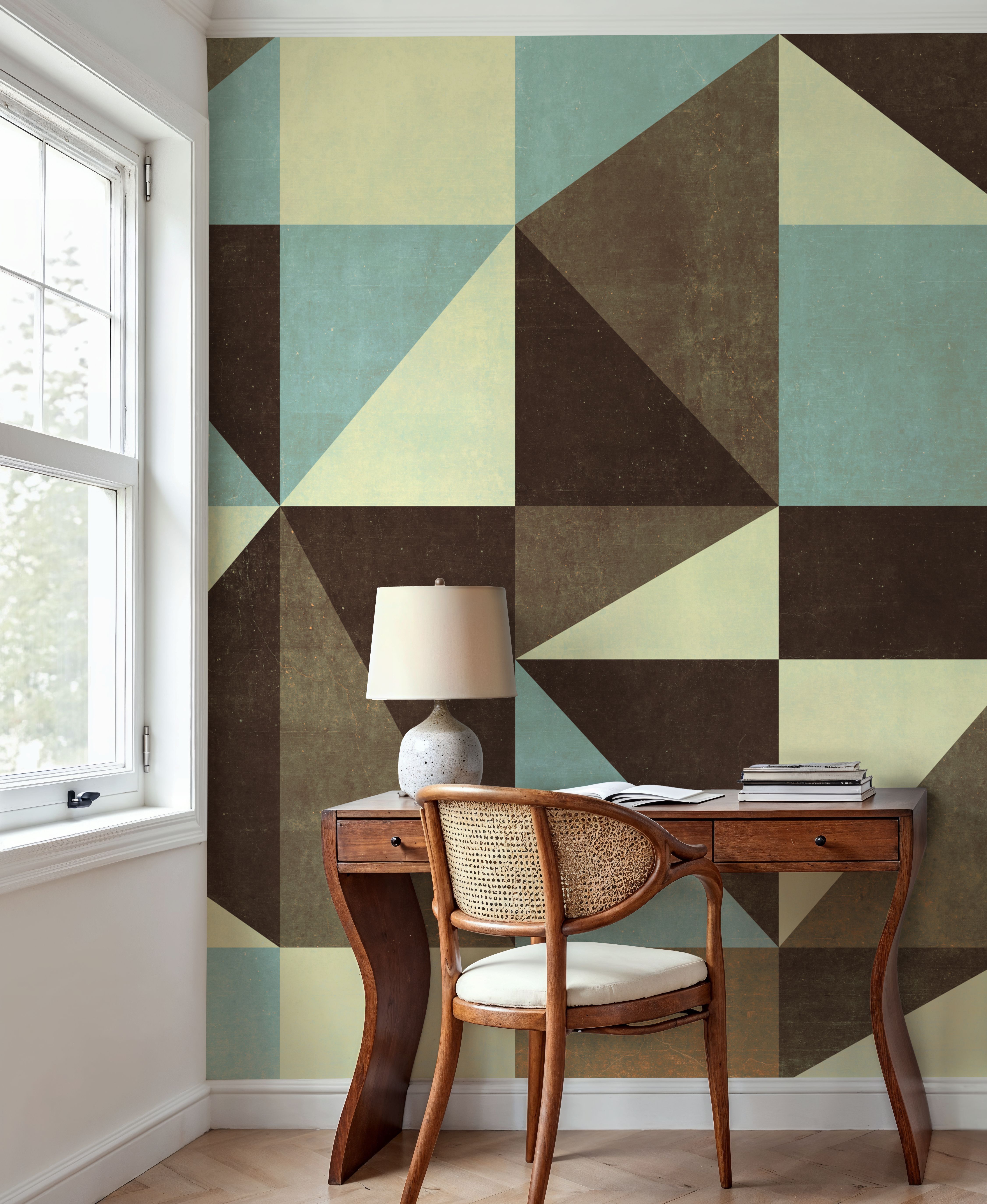Modern Geometrics, Light Blue & Taupe
