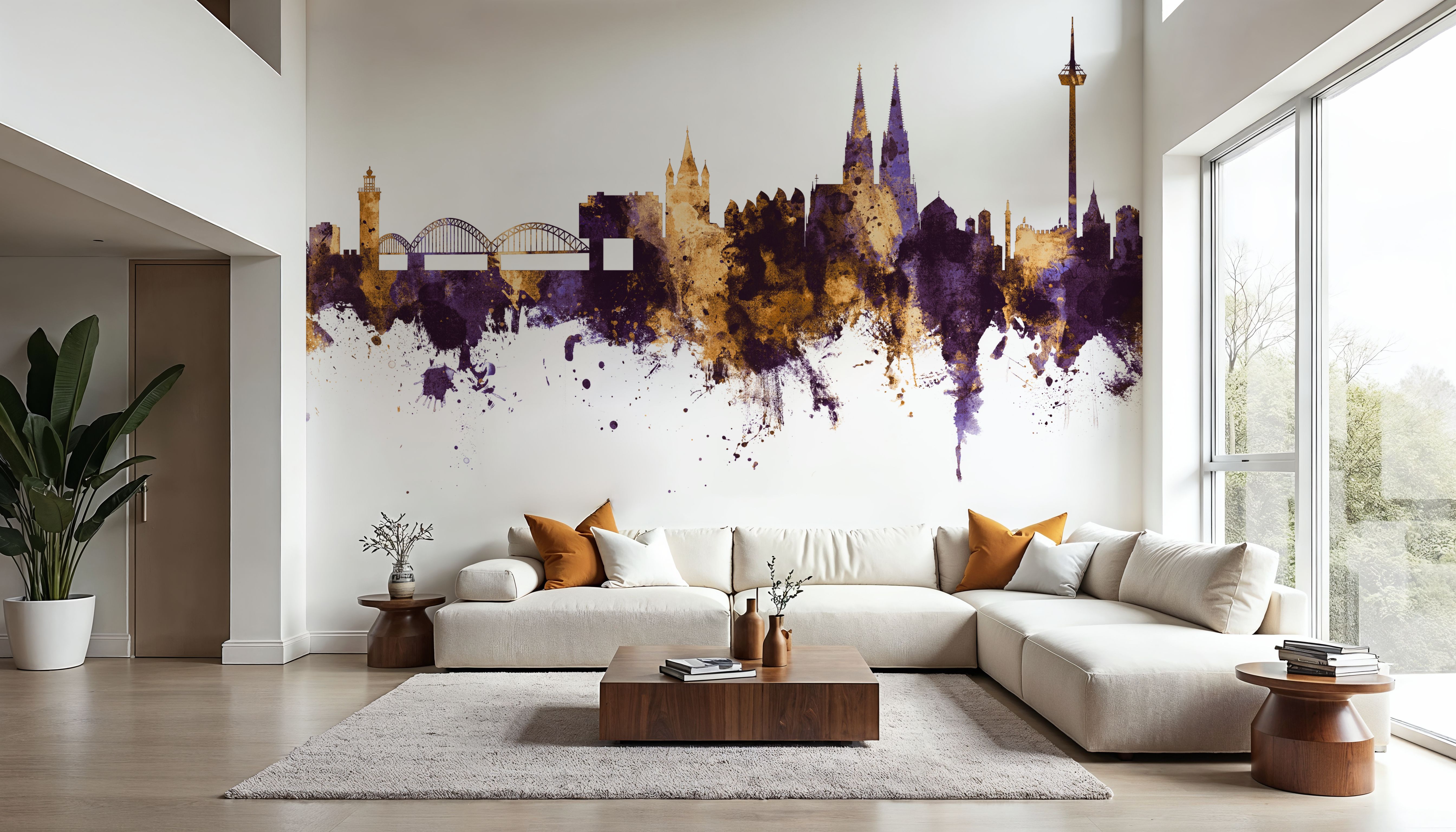 Cologne Germany Skyline Purple & Gold