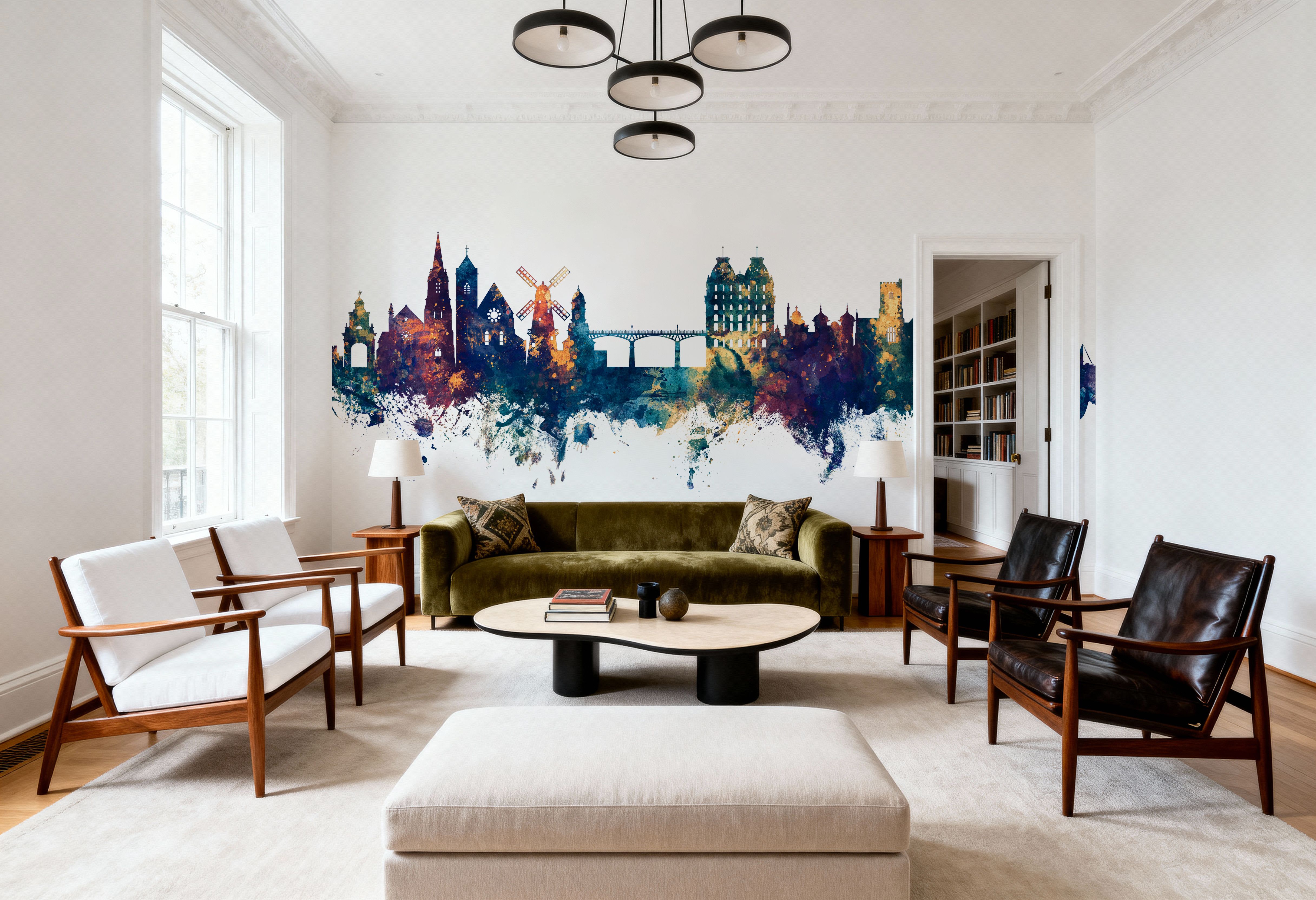 Scarborough England Skyline Blue & Bronze