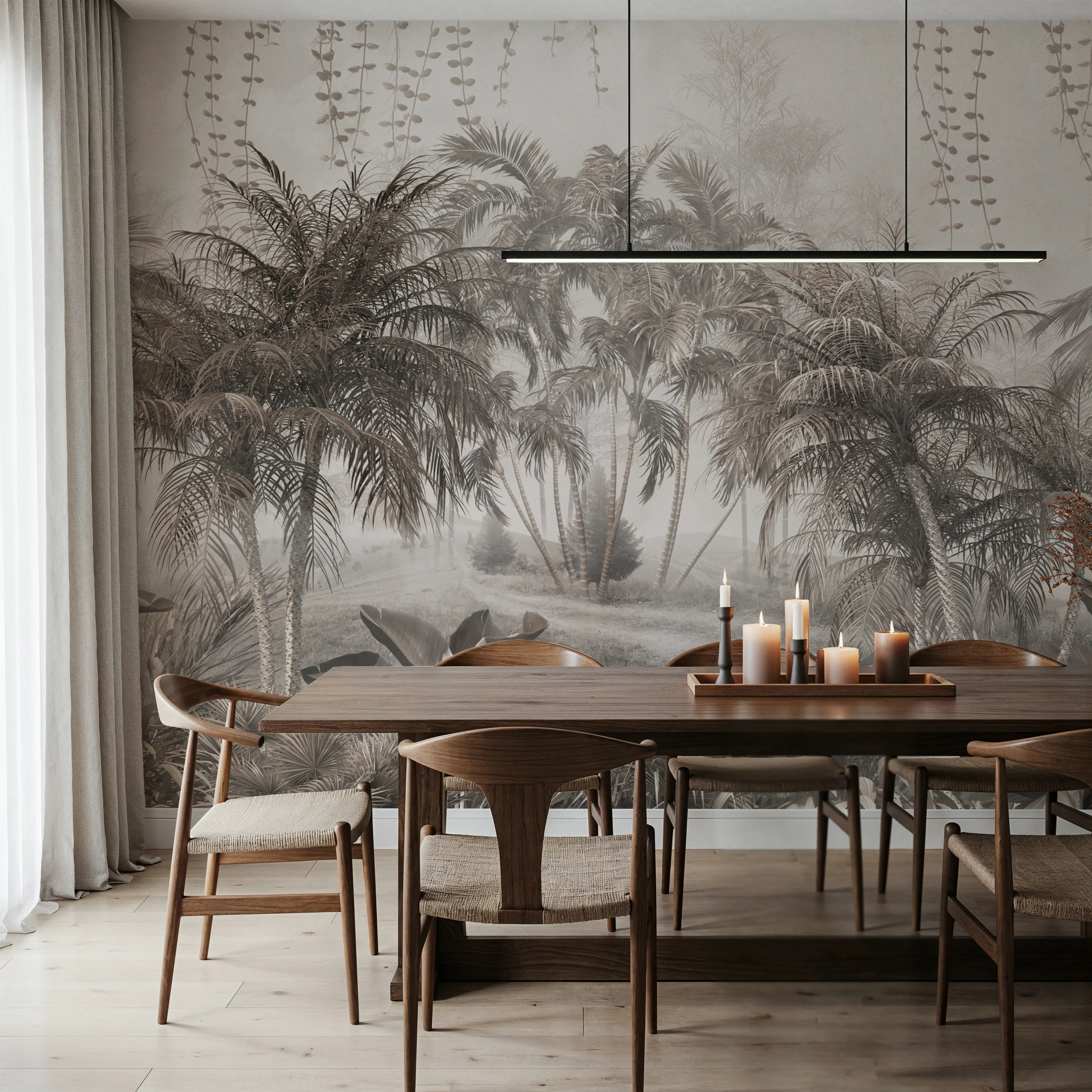 Wall Mural - Adventure Path - Foliage Nature mural wallpaper - Brown - Offices - Wallism UK - Peel & Stick or Paste-the-Wall