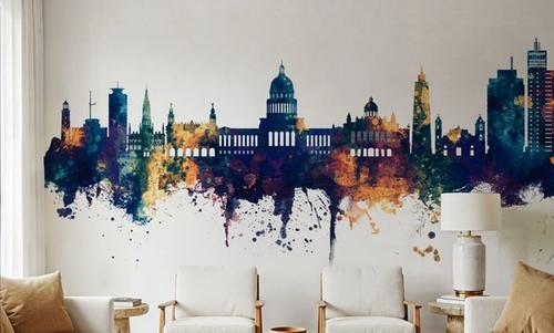 Havana Cuba Skyline Blue & Bronze