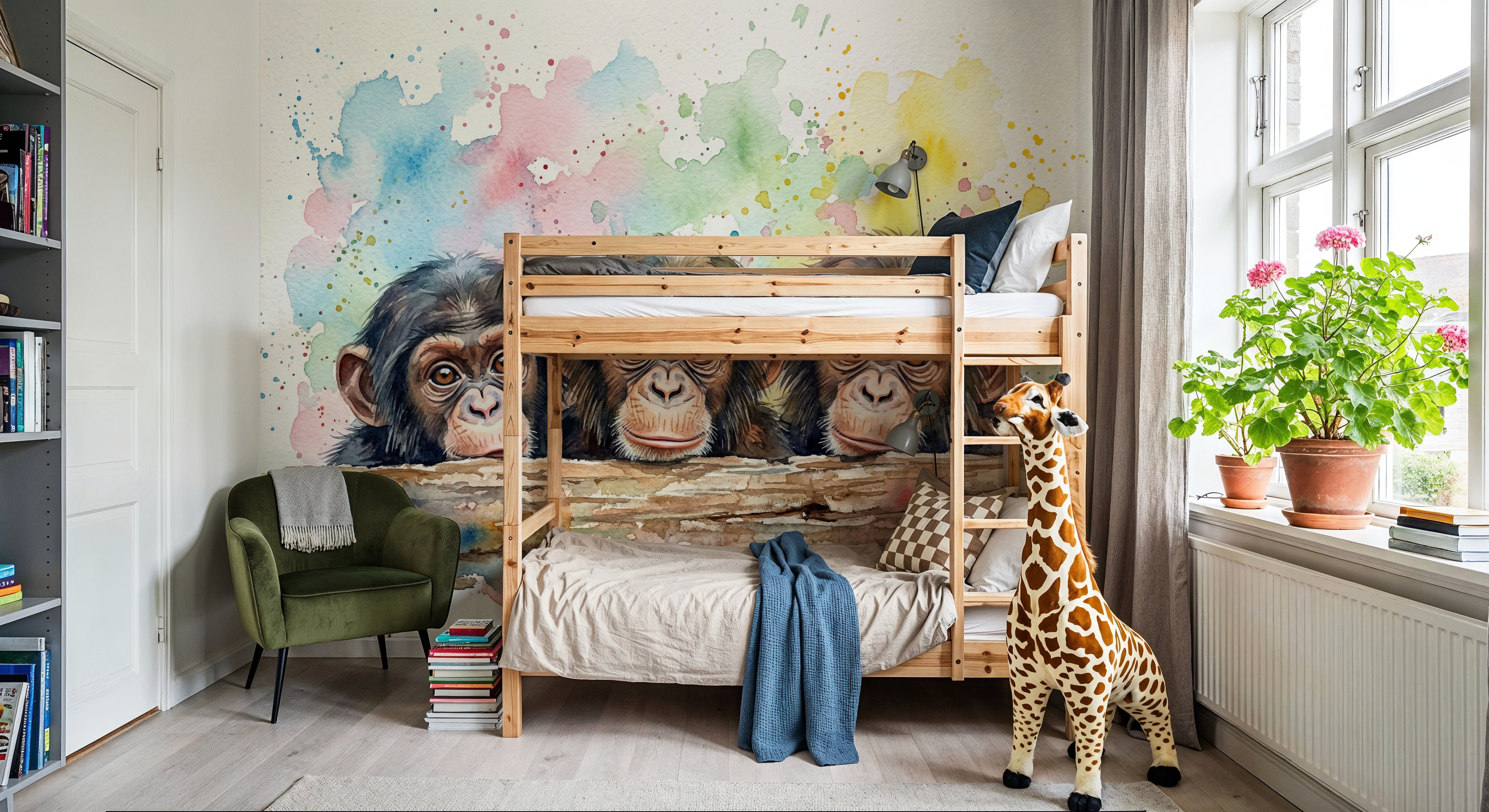 Chimpanzees - Cute Baby Animals Series, Tapet