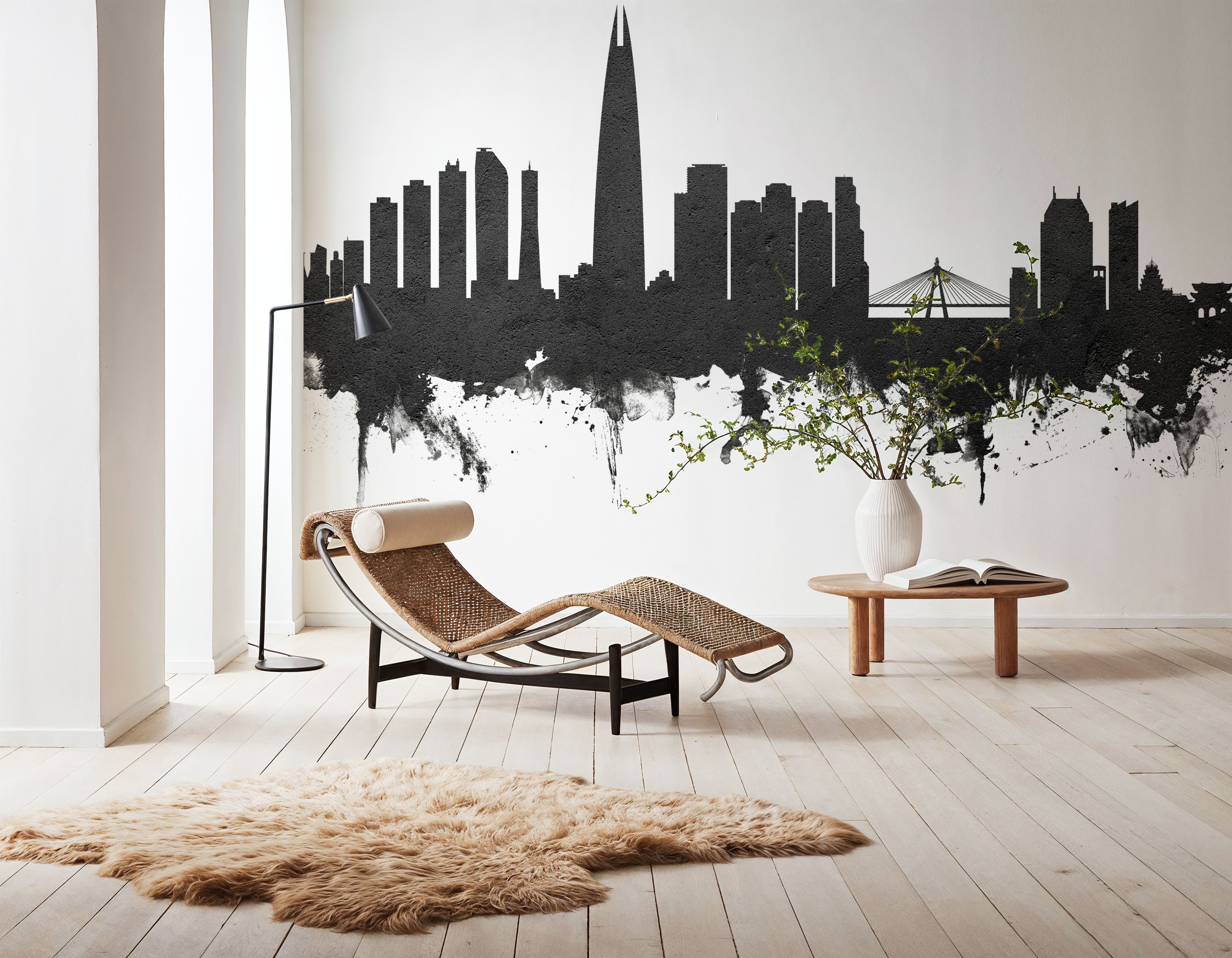 Seoul Skyline Black & White