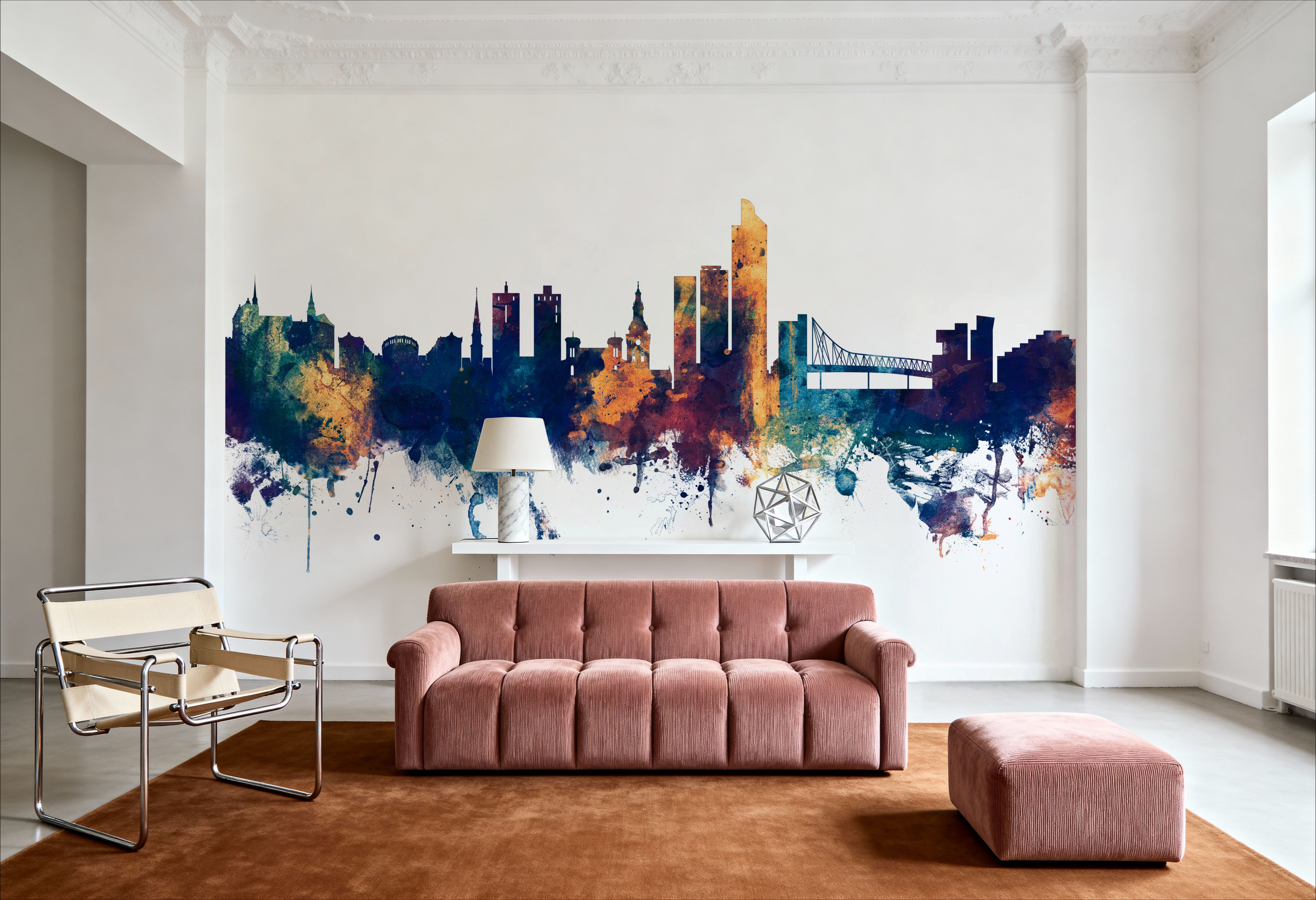 Oslo Skyline Blue & Bronze