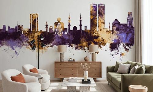 Ras Al Khaimah Skyline Purple & Gold