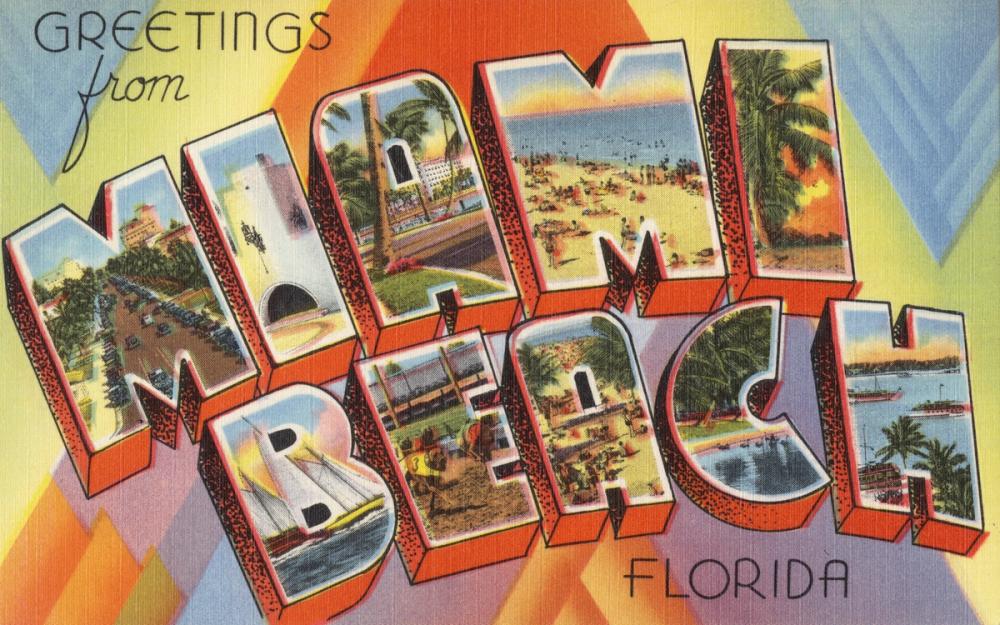 Greetings from Miami Beach - Screenprint Postcard