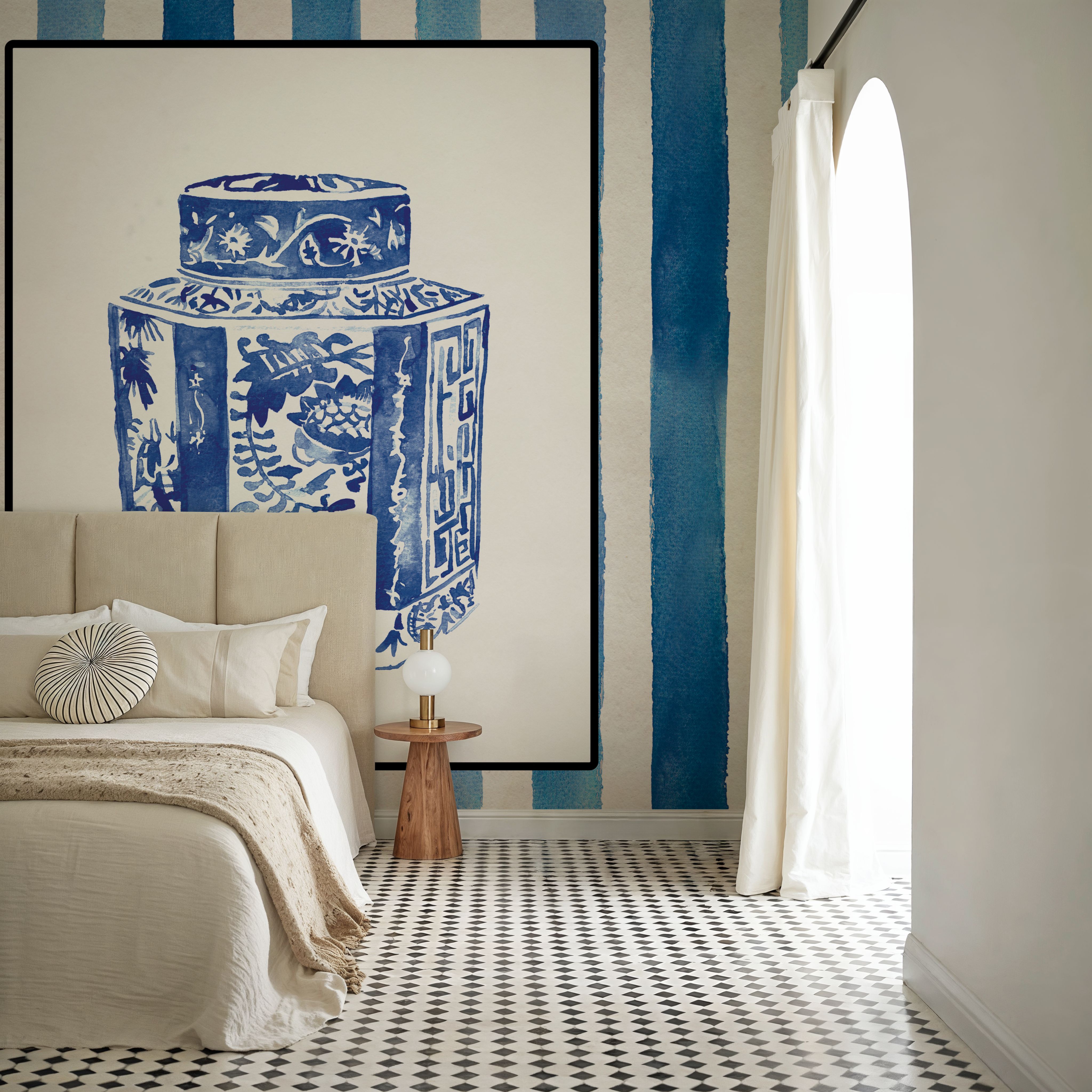 Chinoiserie Vase I Stripes