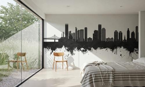 Queens New York Skyline Black & White