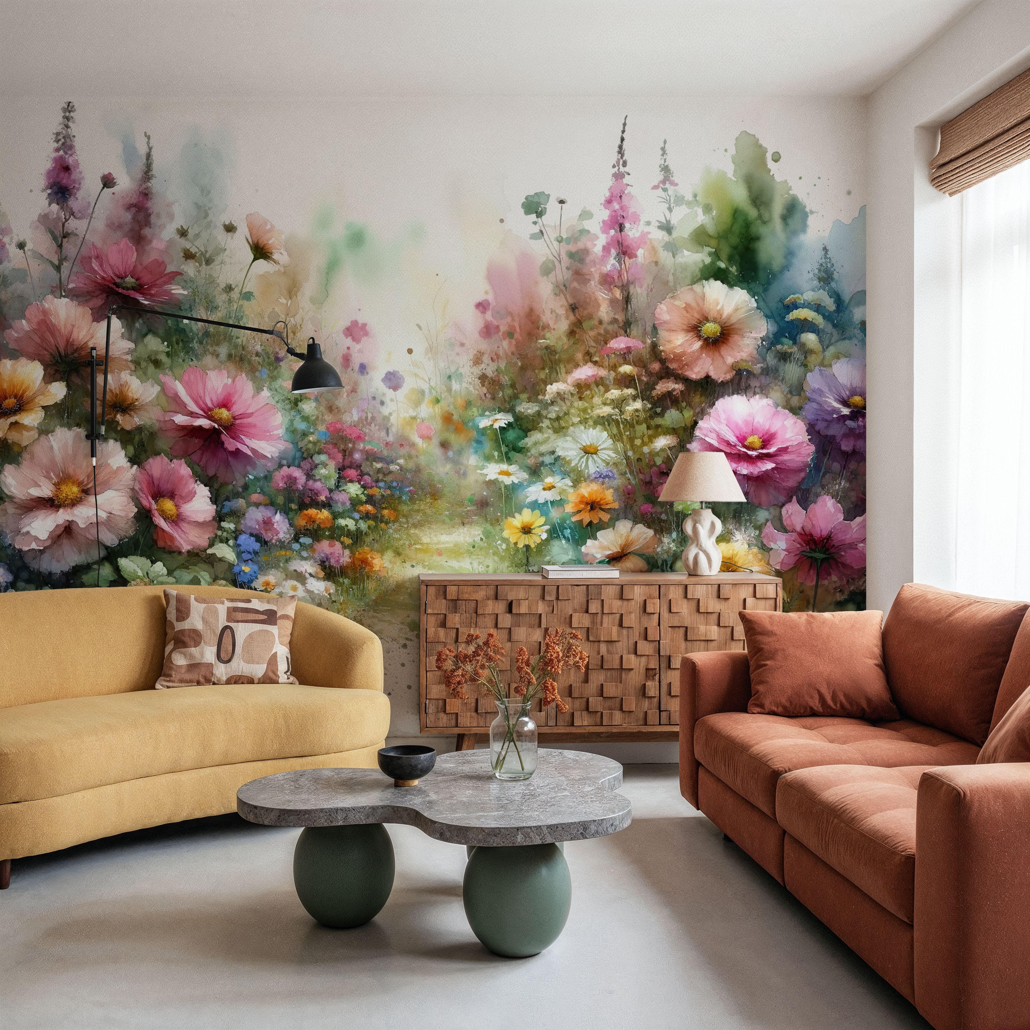 Flower Garden Watercolor