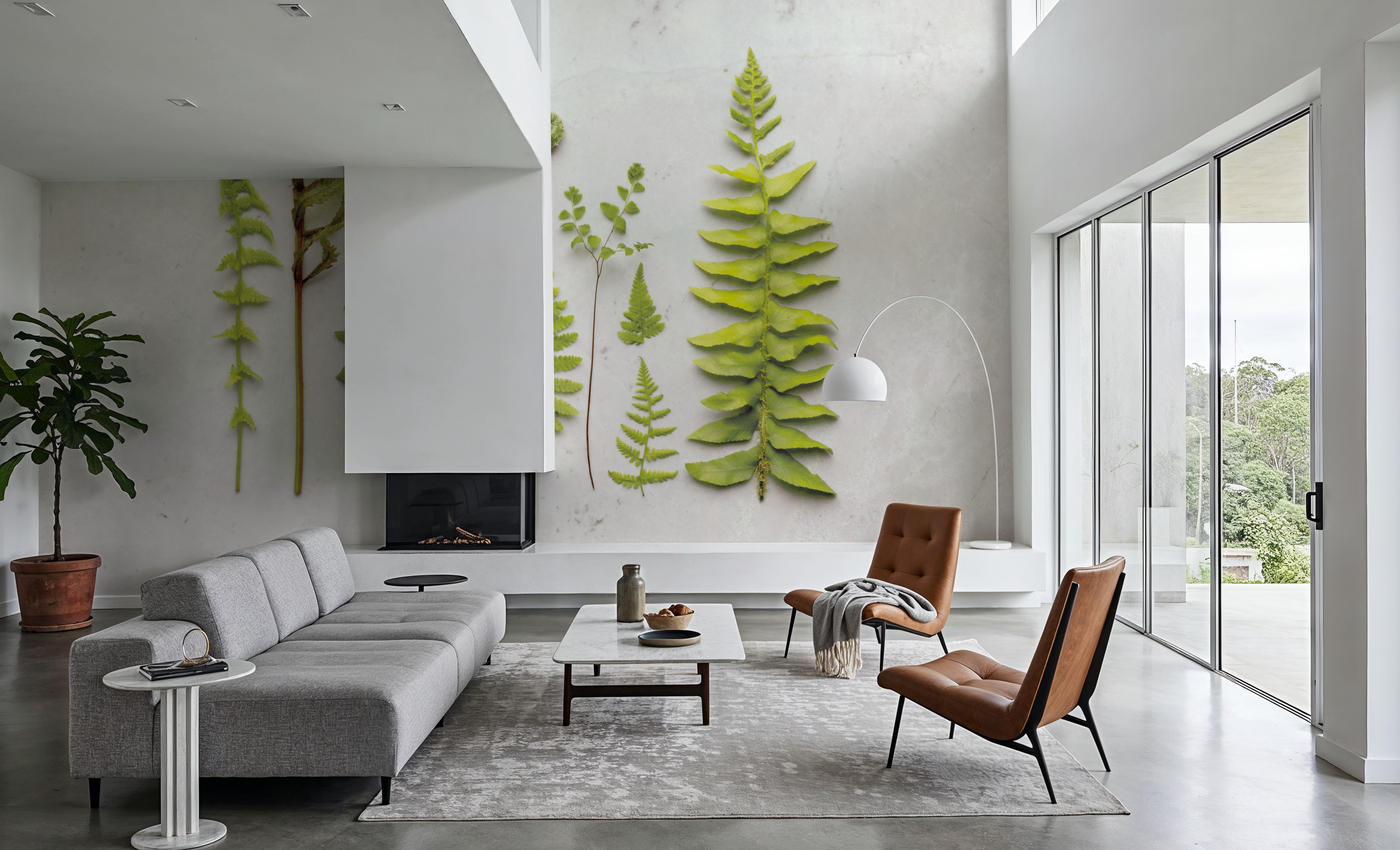 Flat Lay Ferns II, Wallpaper