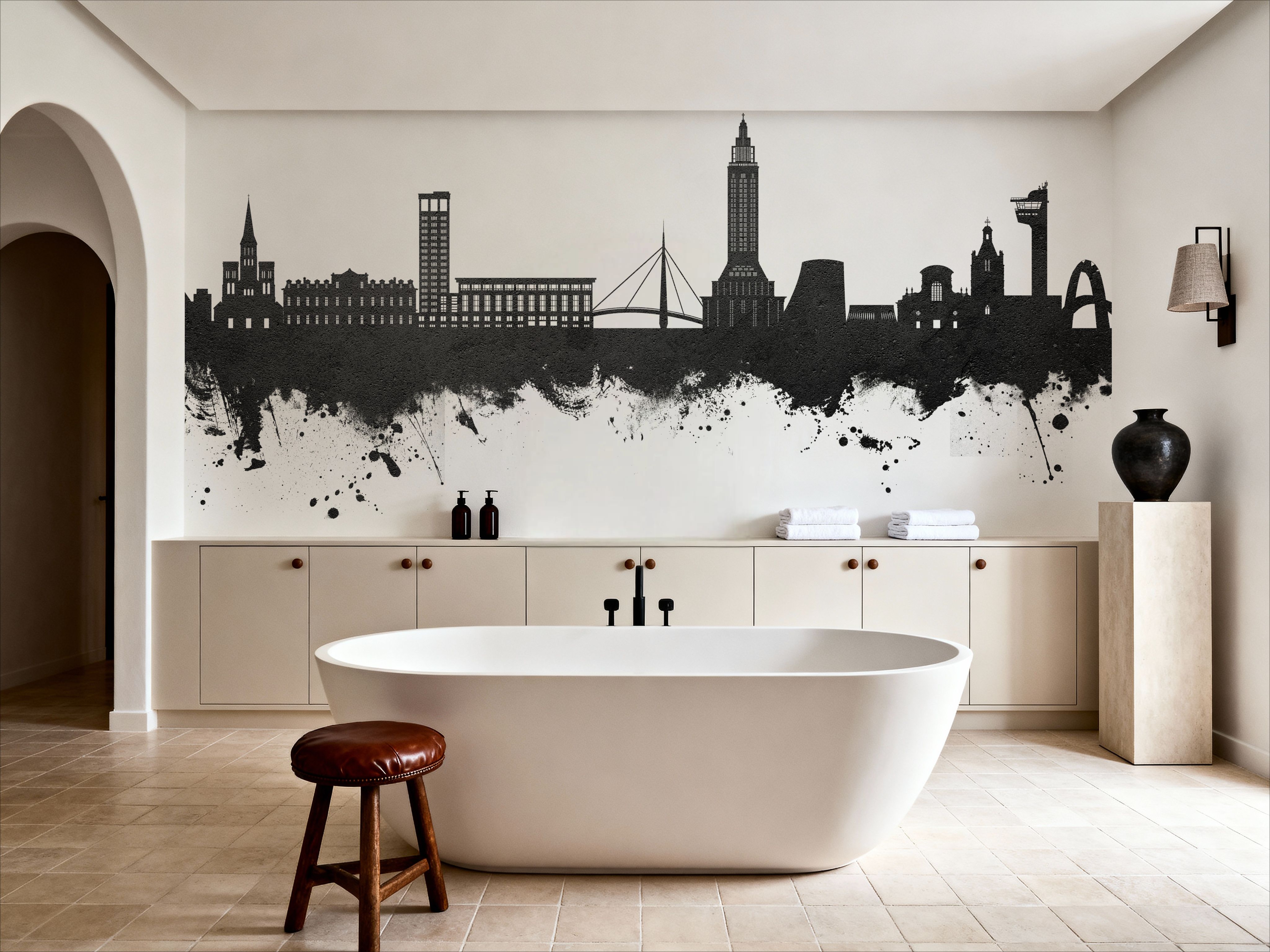 Le Havre France Skyline Black & White
