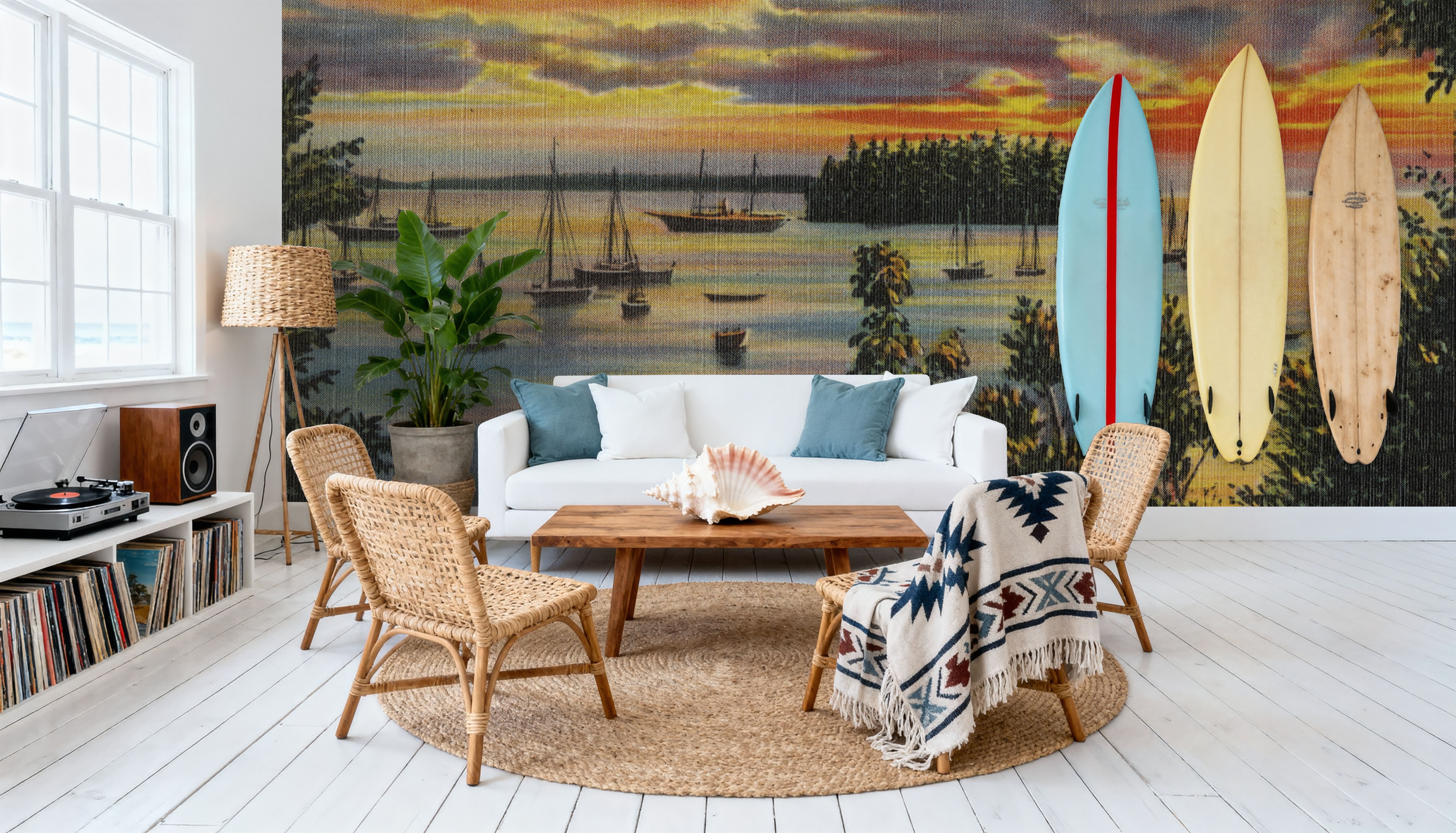 Greetings from Sunset Views - Screenprint Postcard