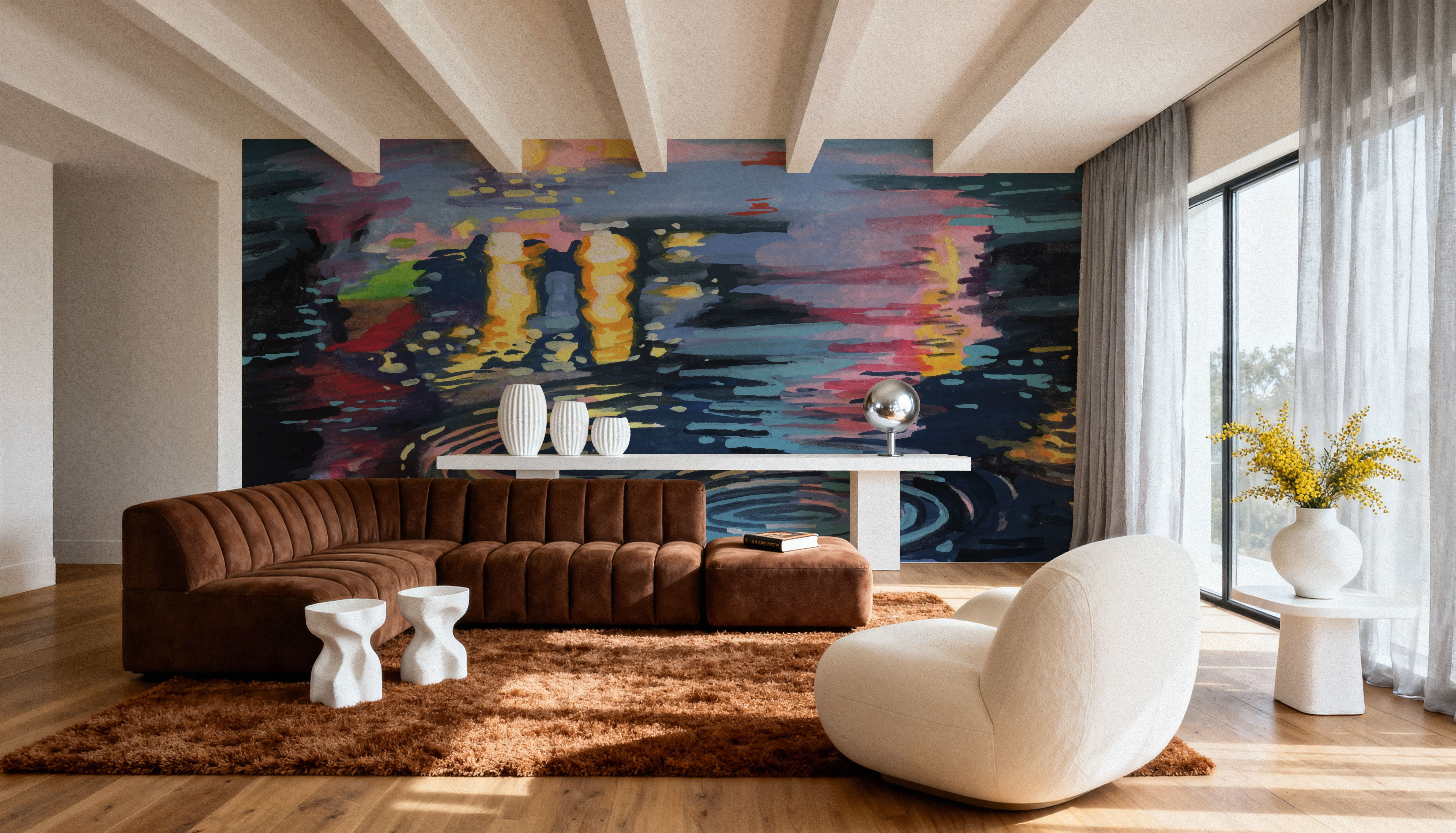 Rain Drops On City Road, Papier peint