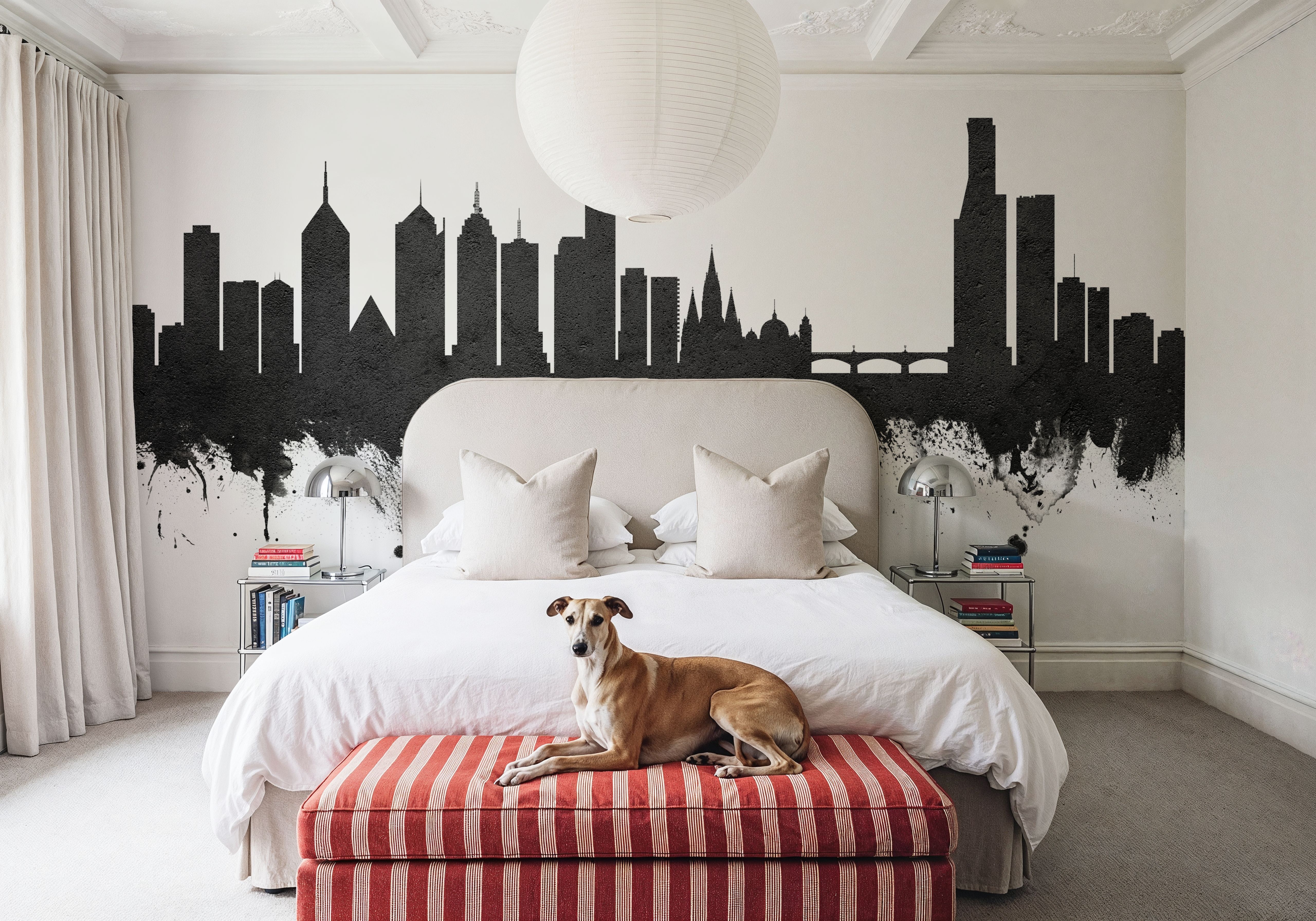 Melbourne Australia Skyline Black & White, Wallpaper