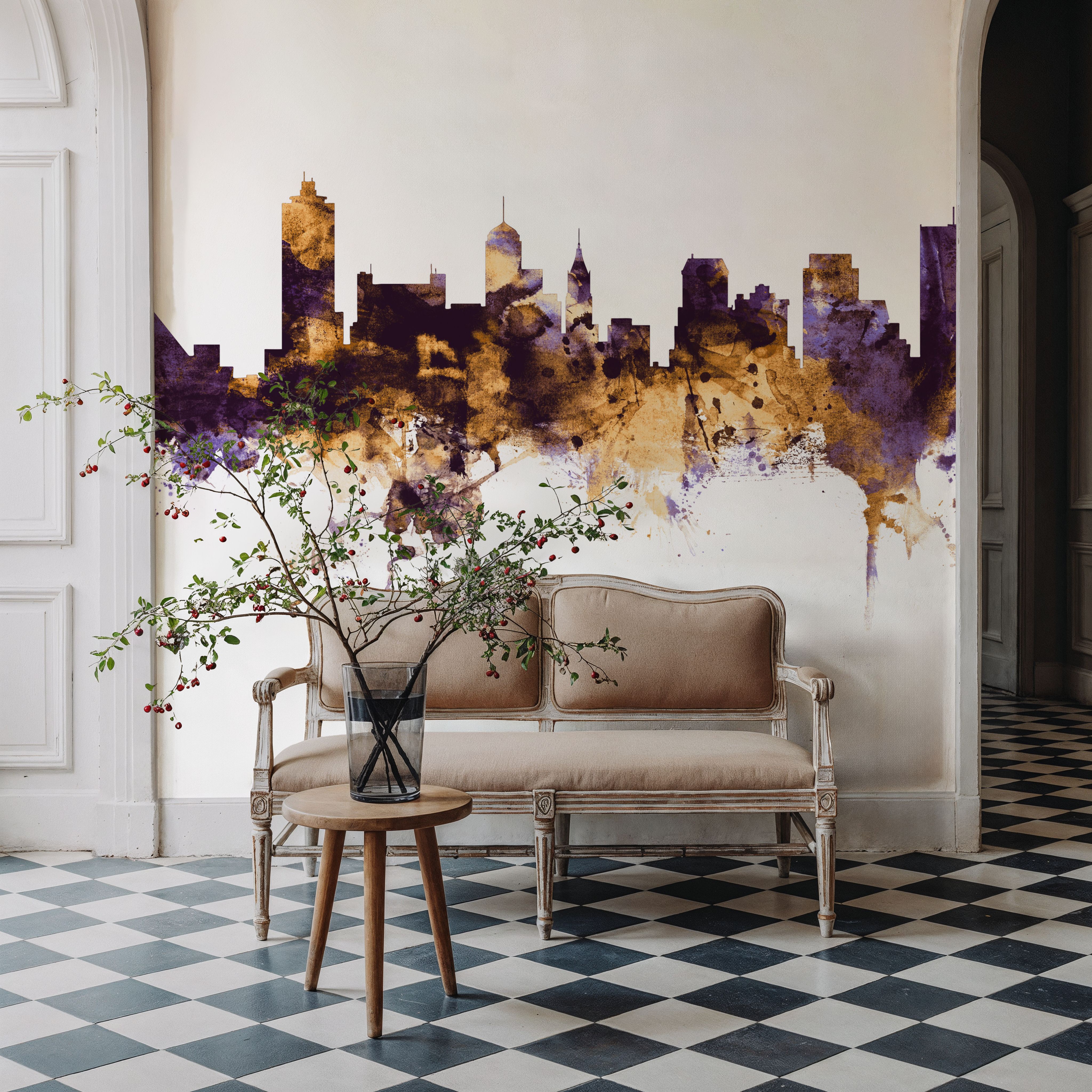 Memphis Tennessee Skyline Purple & Gold