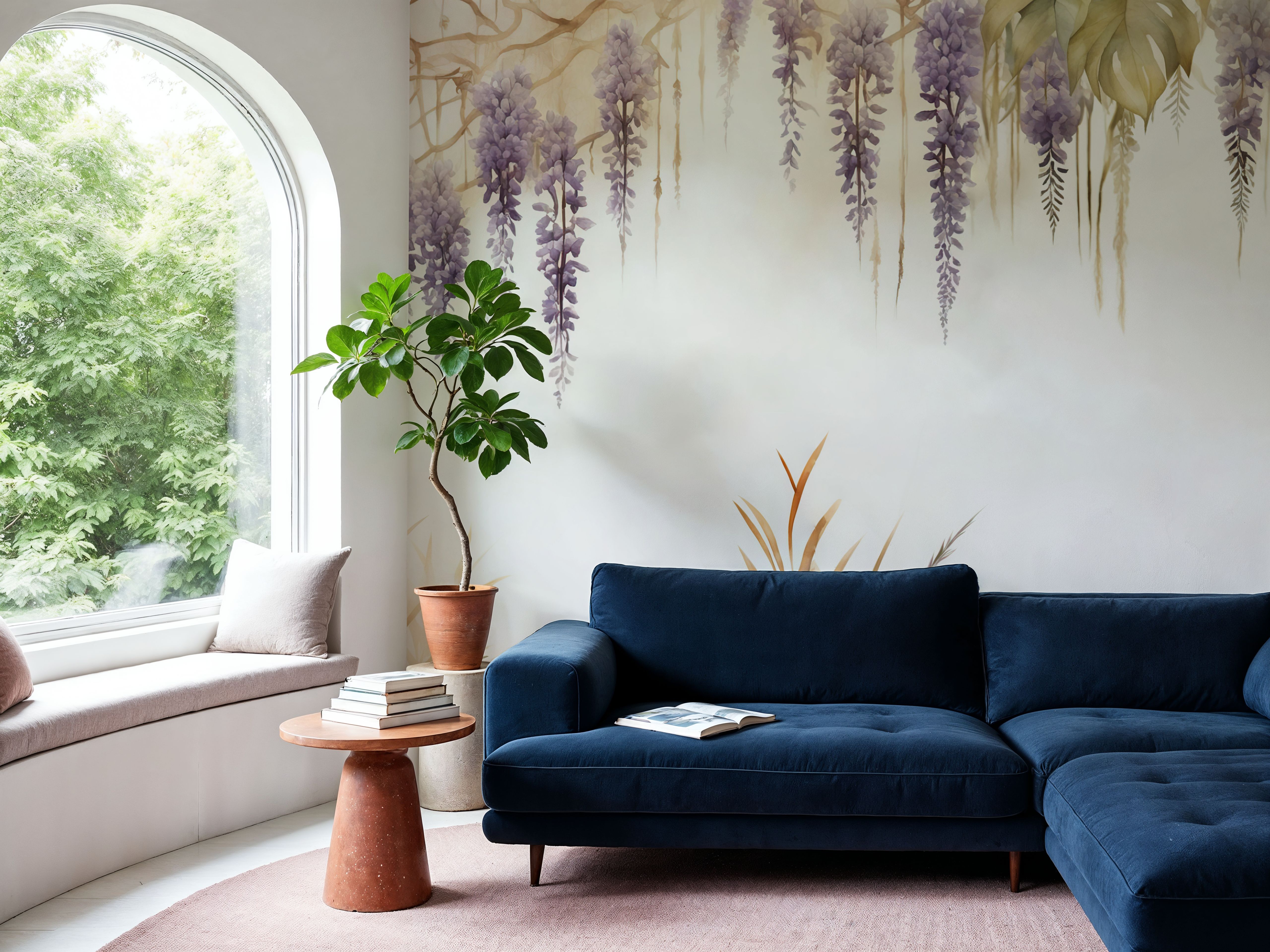 Wisteria and Field Grasses