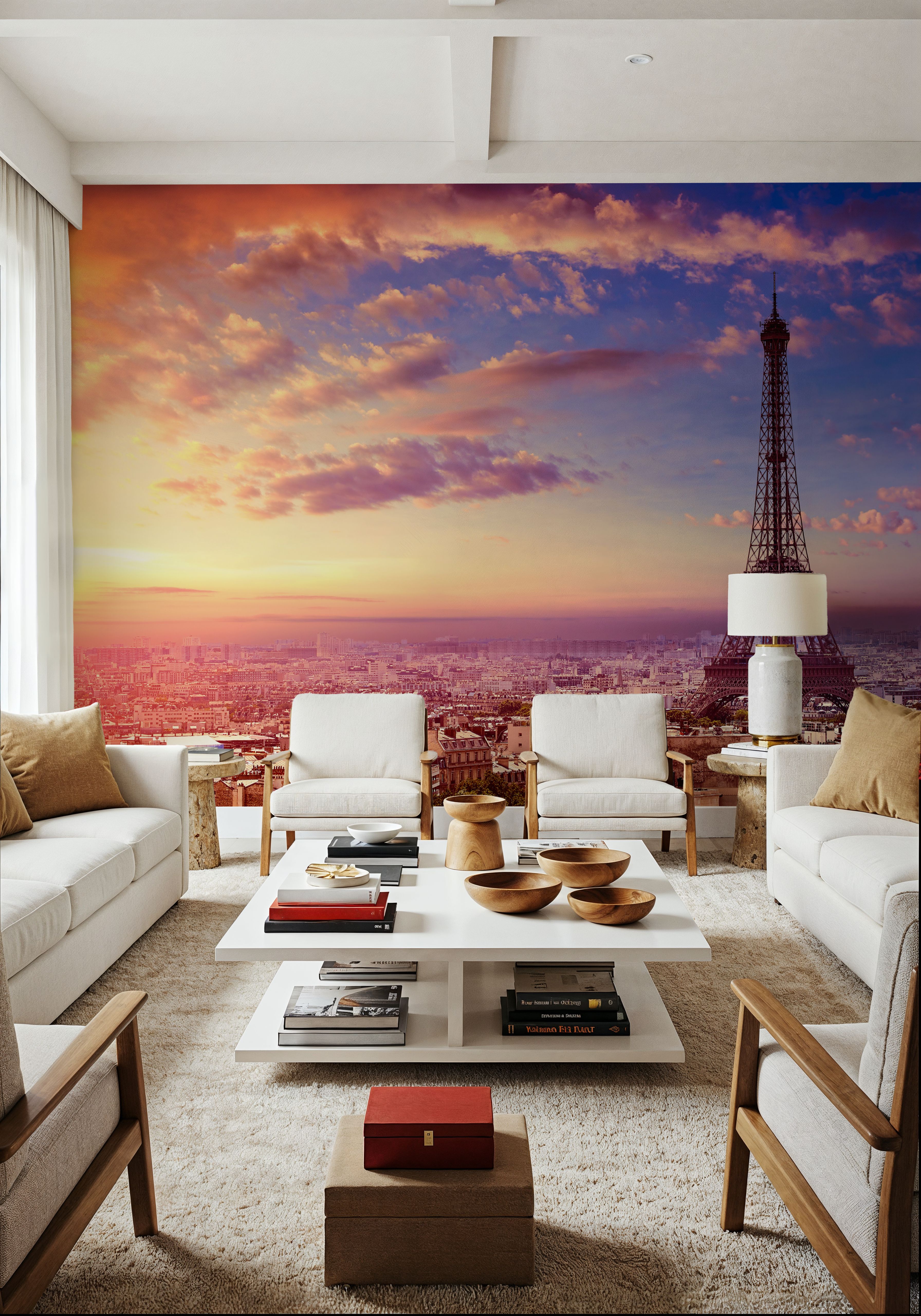 Eiffel Tower Pink Sky