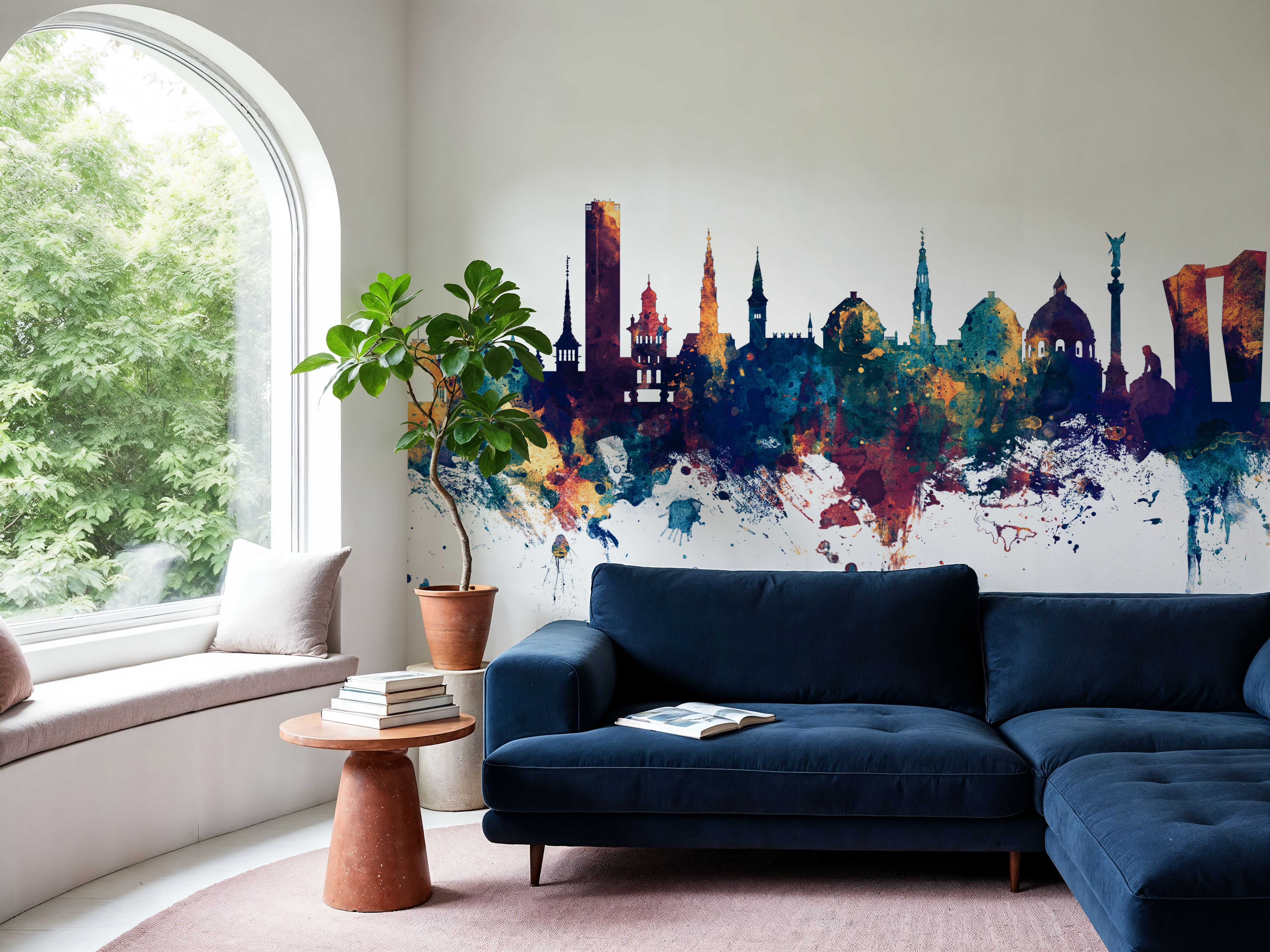 Copenhagen Skyline Blue & Bronze