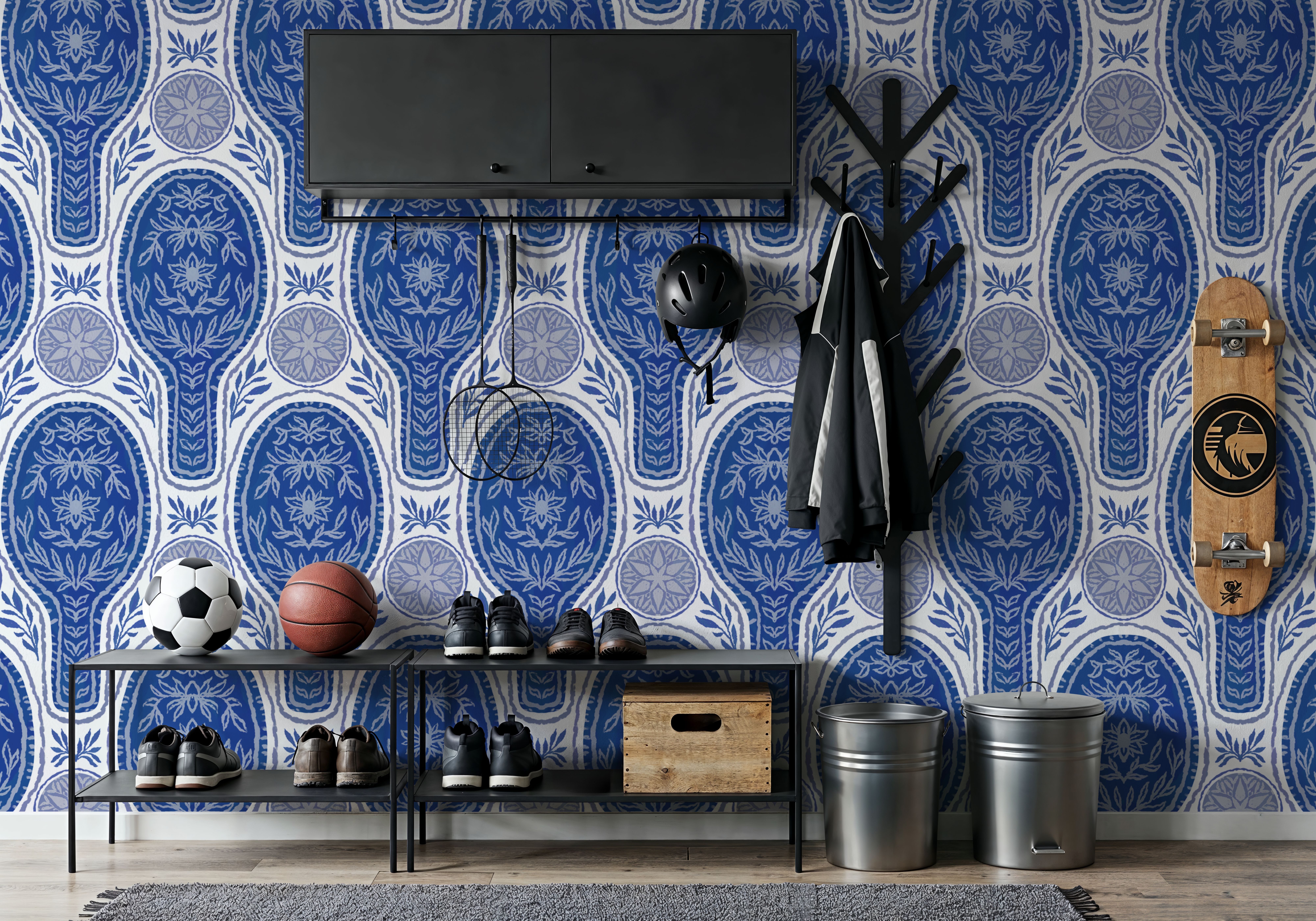 Floral Rackets, Blue