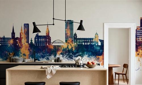 Wuppertal Germany Skyline Blue & Bronze