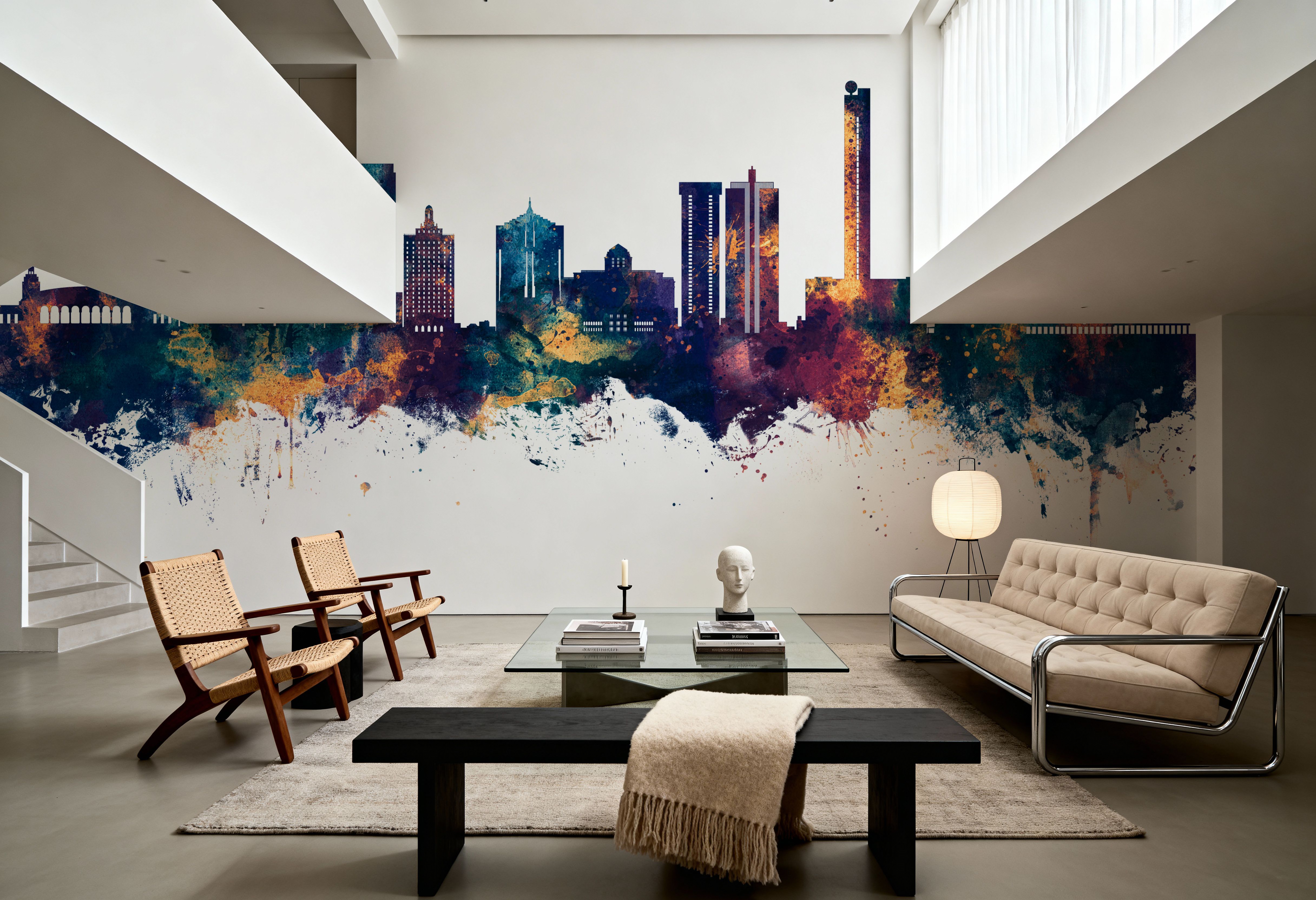 Atlantic City New Jersey Skyline Blue & Bronze