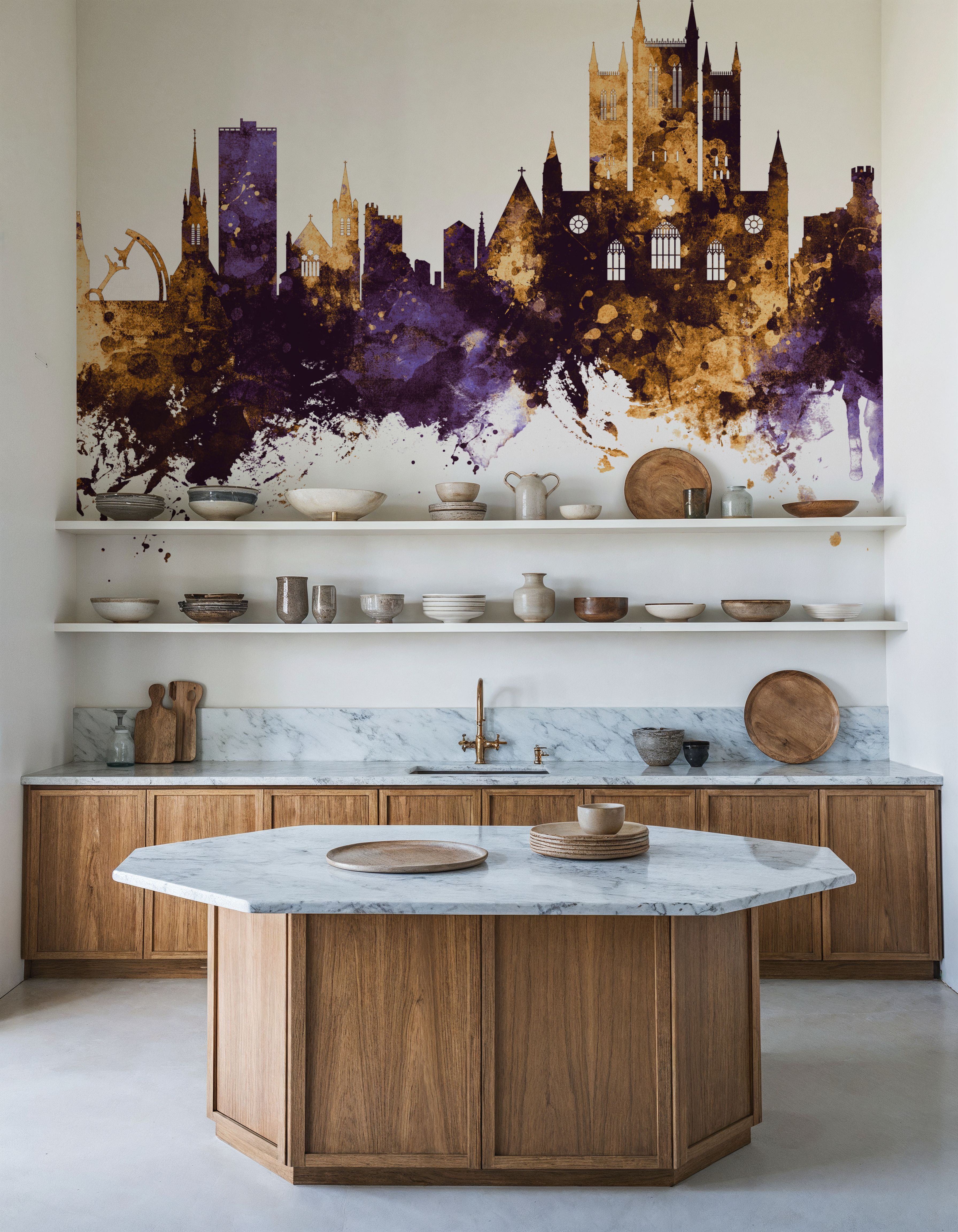 Lincoln England Skyline Purple & Gold