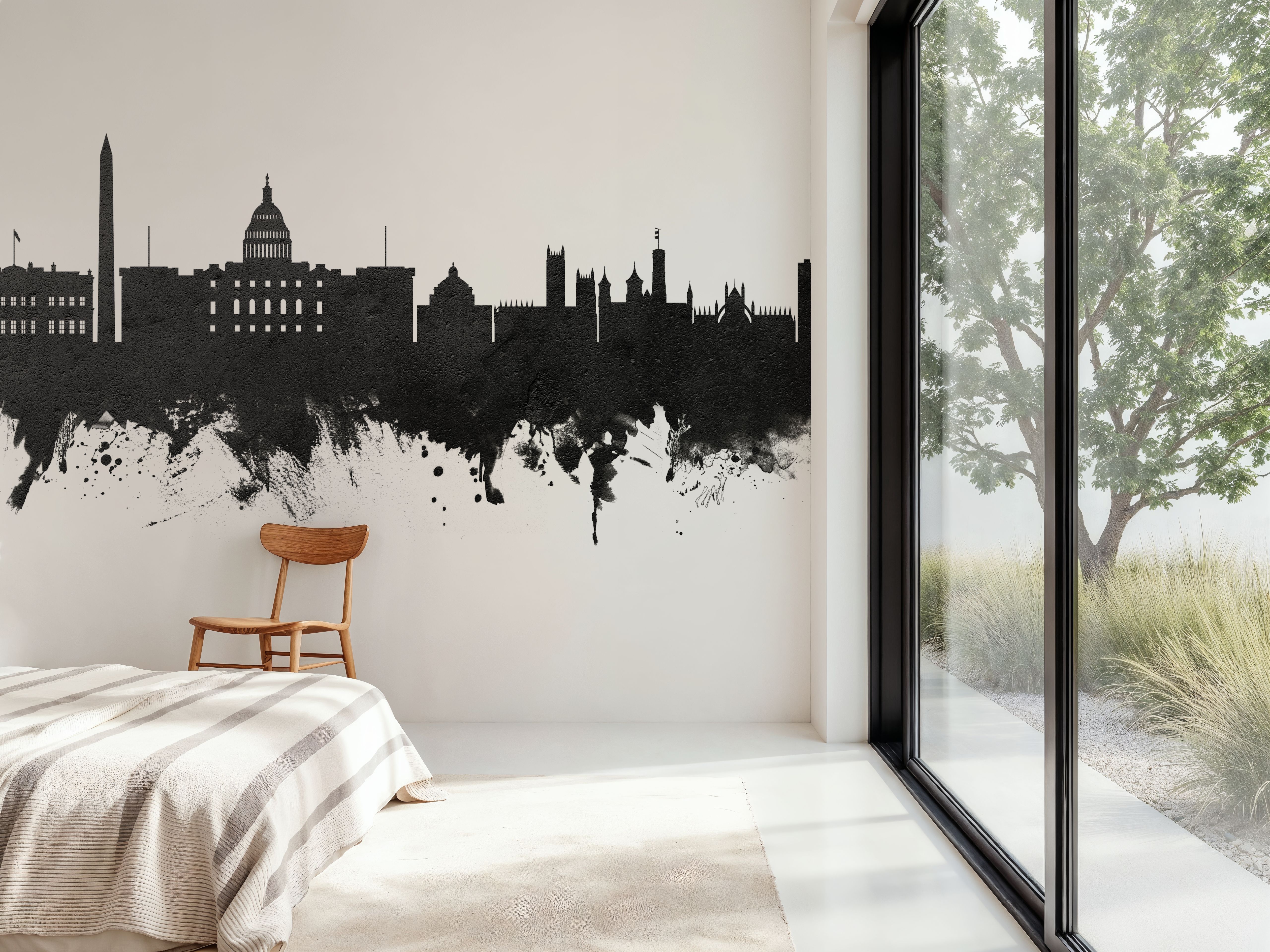 Washington DC Skyline Black & White